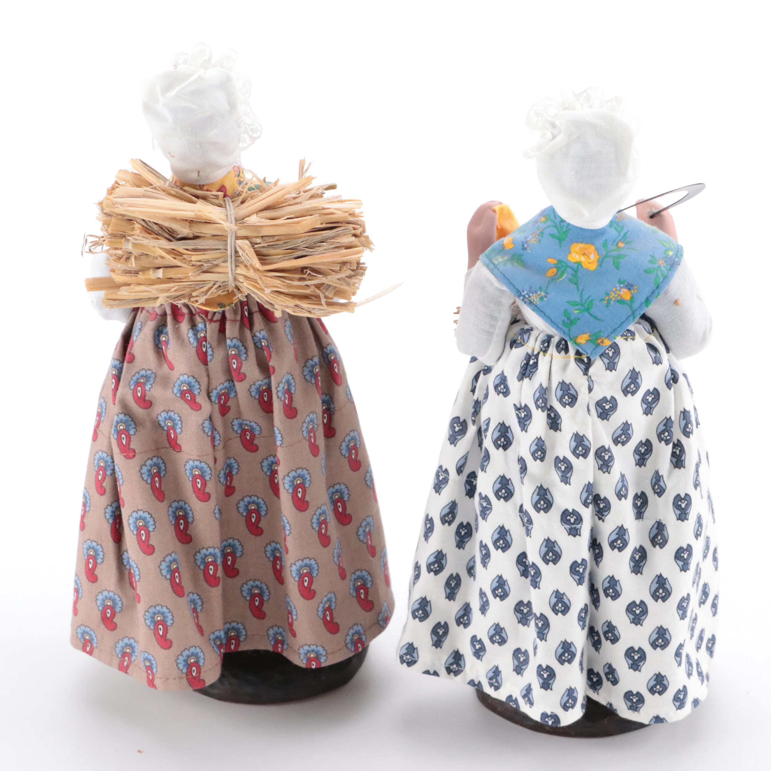 Santons Florence Fabric and Ceramic French Little Saints Figurines