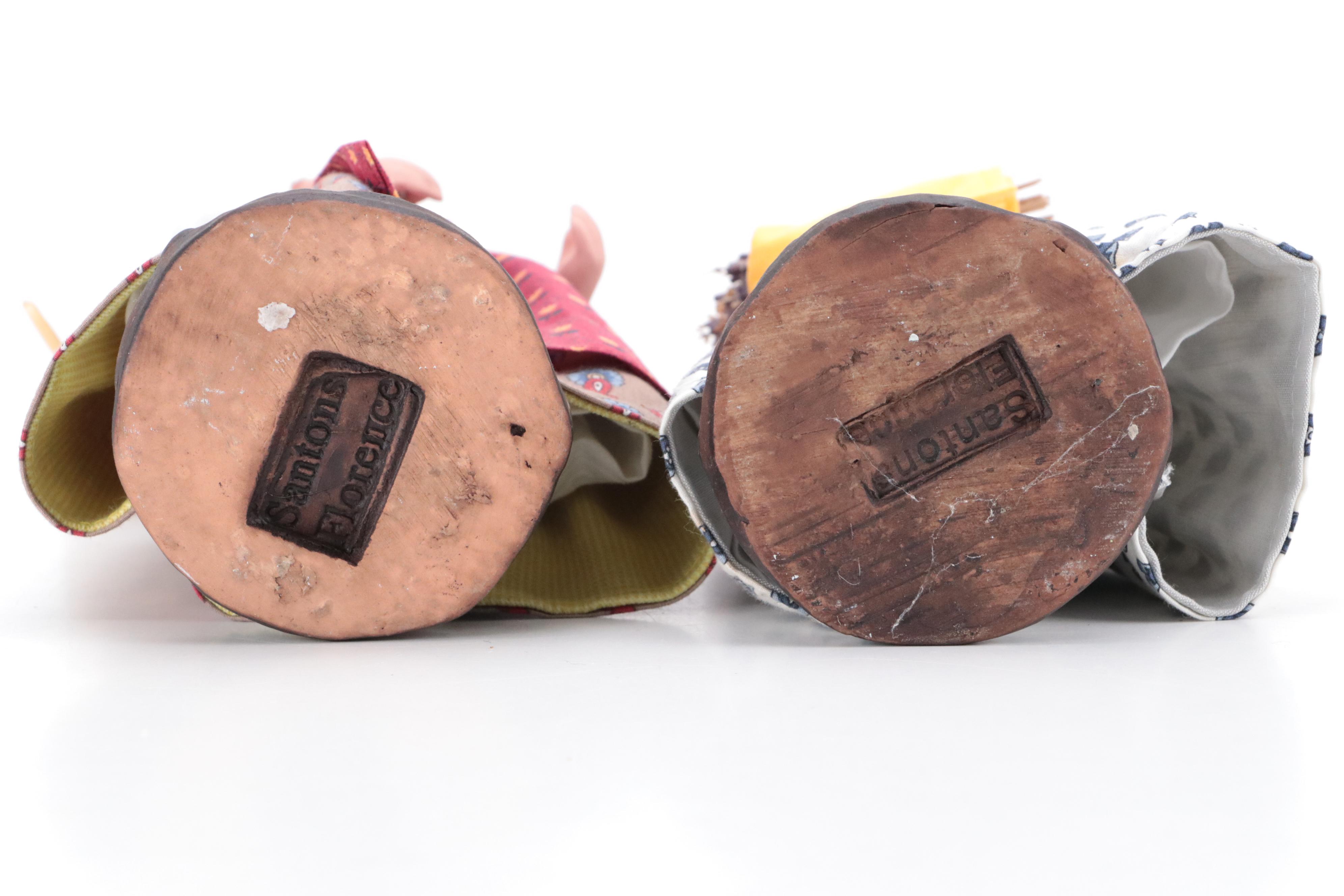 Santons Florence Fabric and Ceramic French Little Saints Figurines