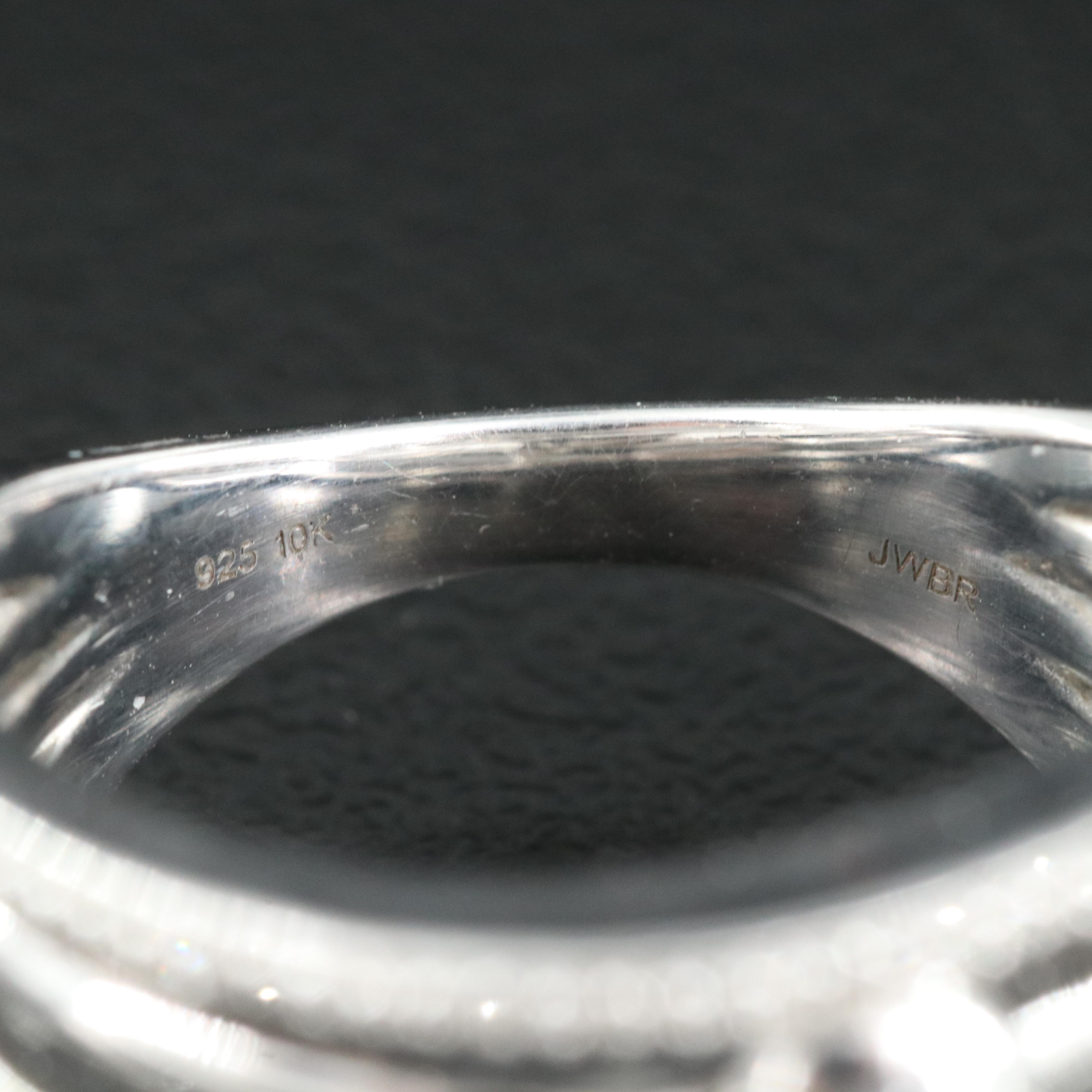 Sterling Diamond Bee Ring with 10K Accent