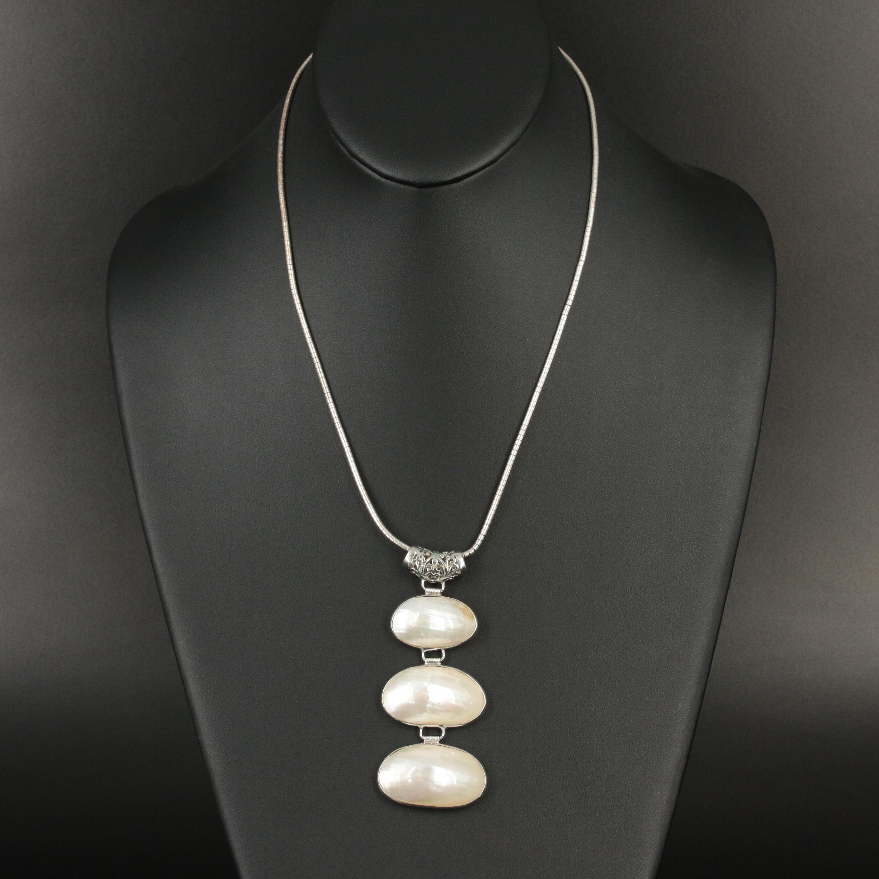 Mother of Pearl Jewelry Set including Sterling