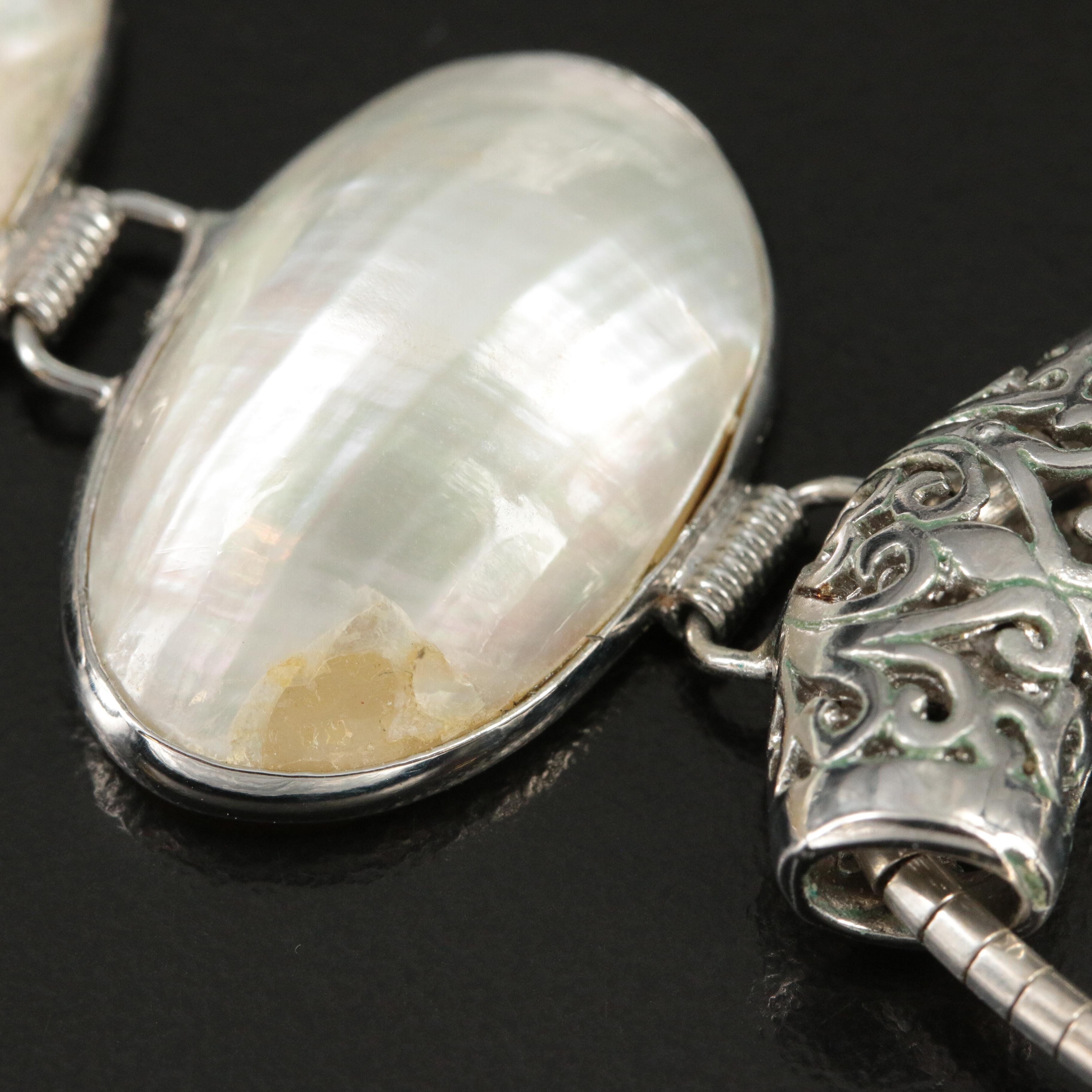 Mother of Pearl Jewelry Set including Sterling