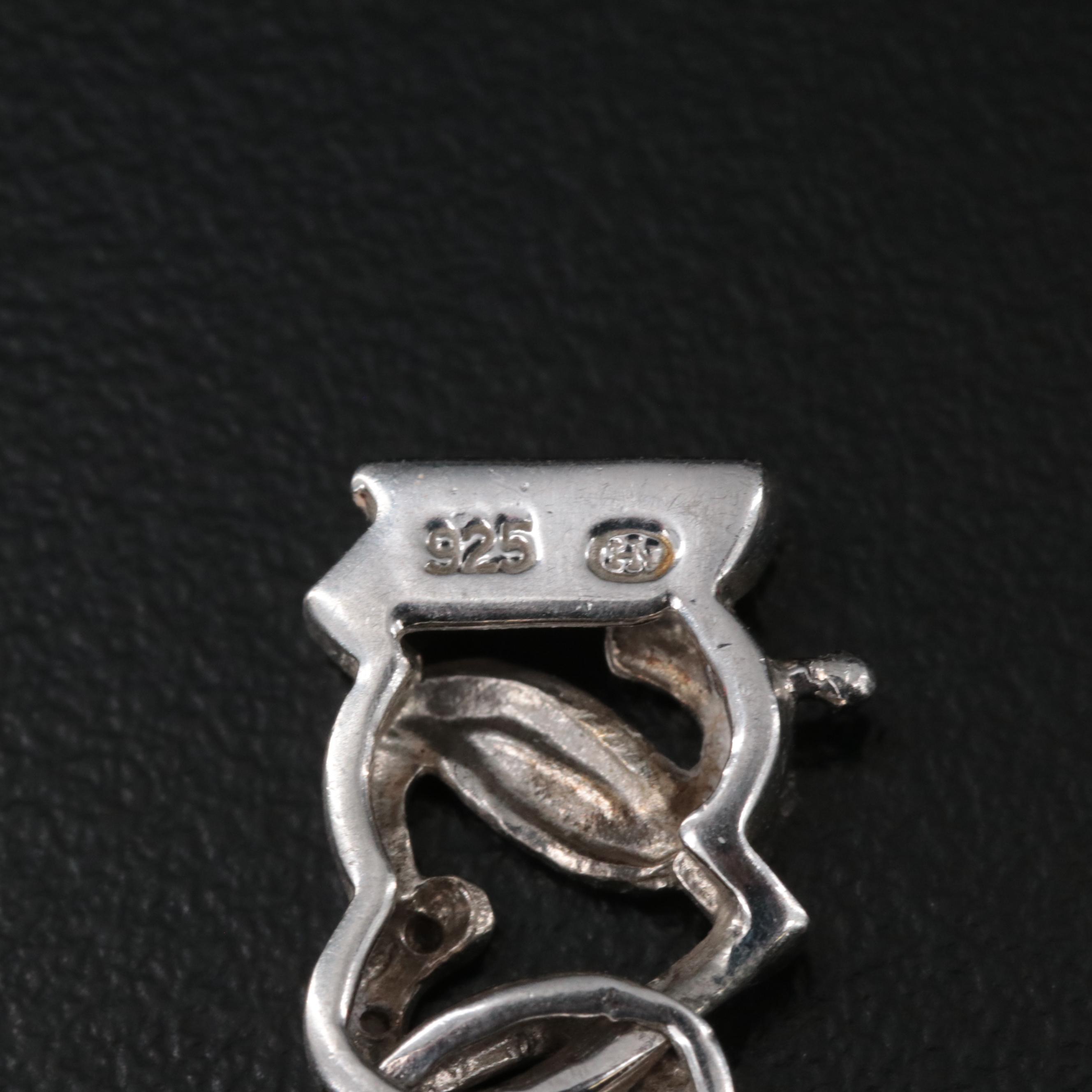 Sterling Graduated Link Necklace, Locket Necklace and Diamond Bracelet