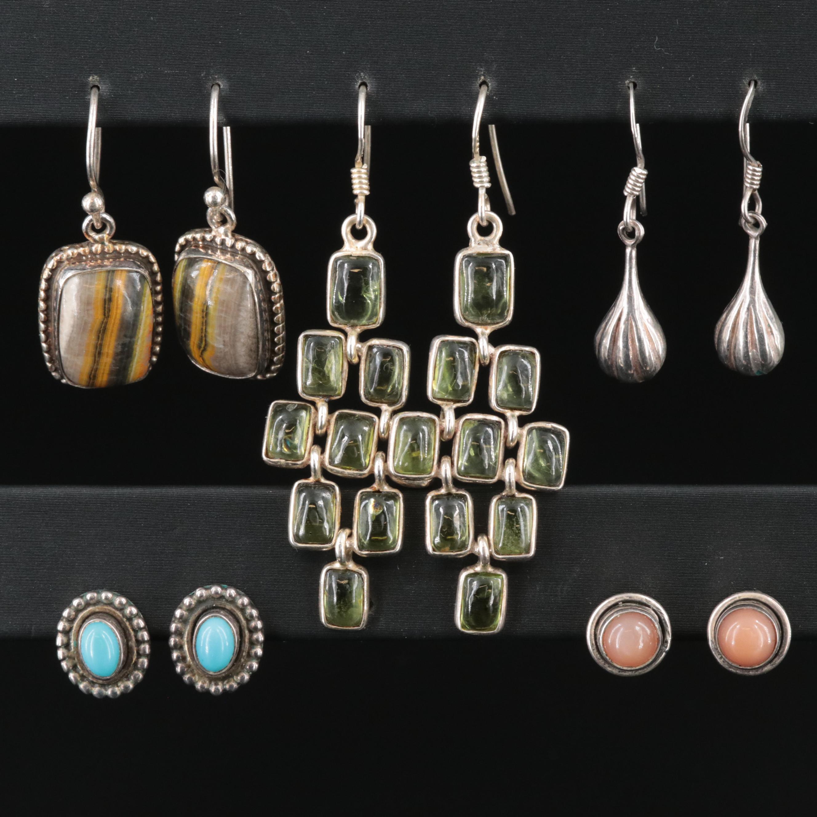 Sterling Earrings Including Nicky Butler, Moonstone and Turquoise