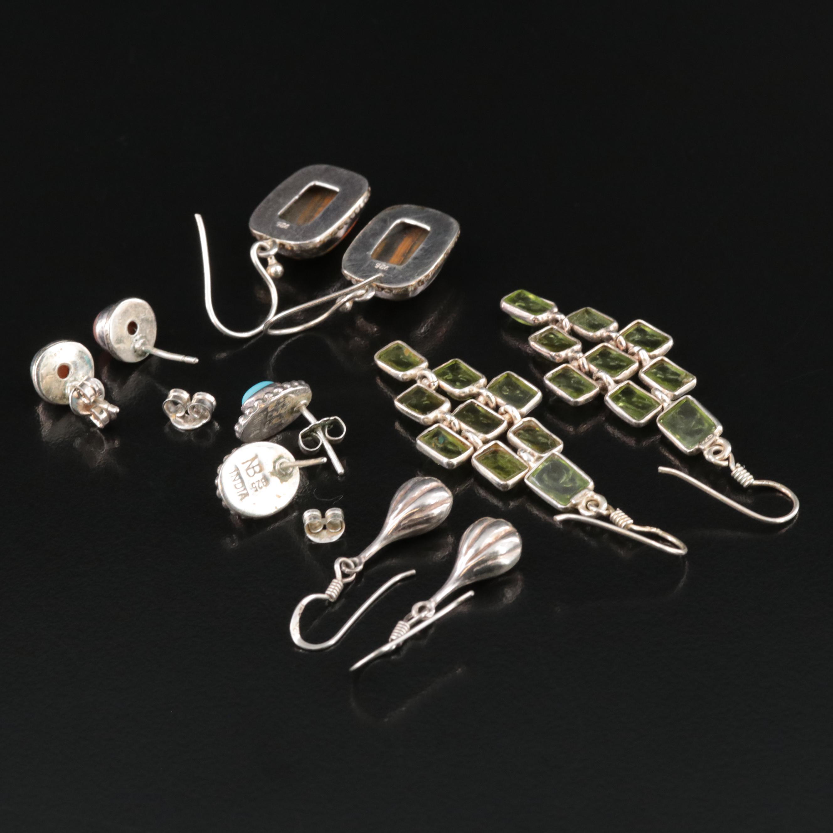 Sterling Earrings Including Nicky Butler, Moonstone and Turquoise