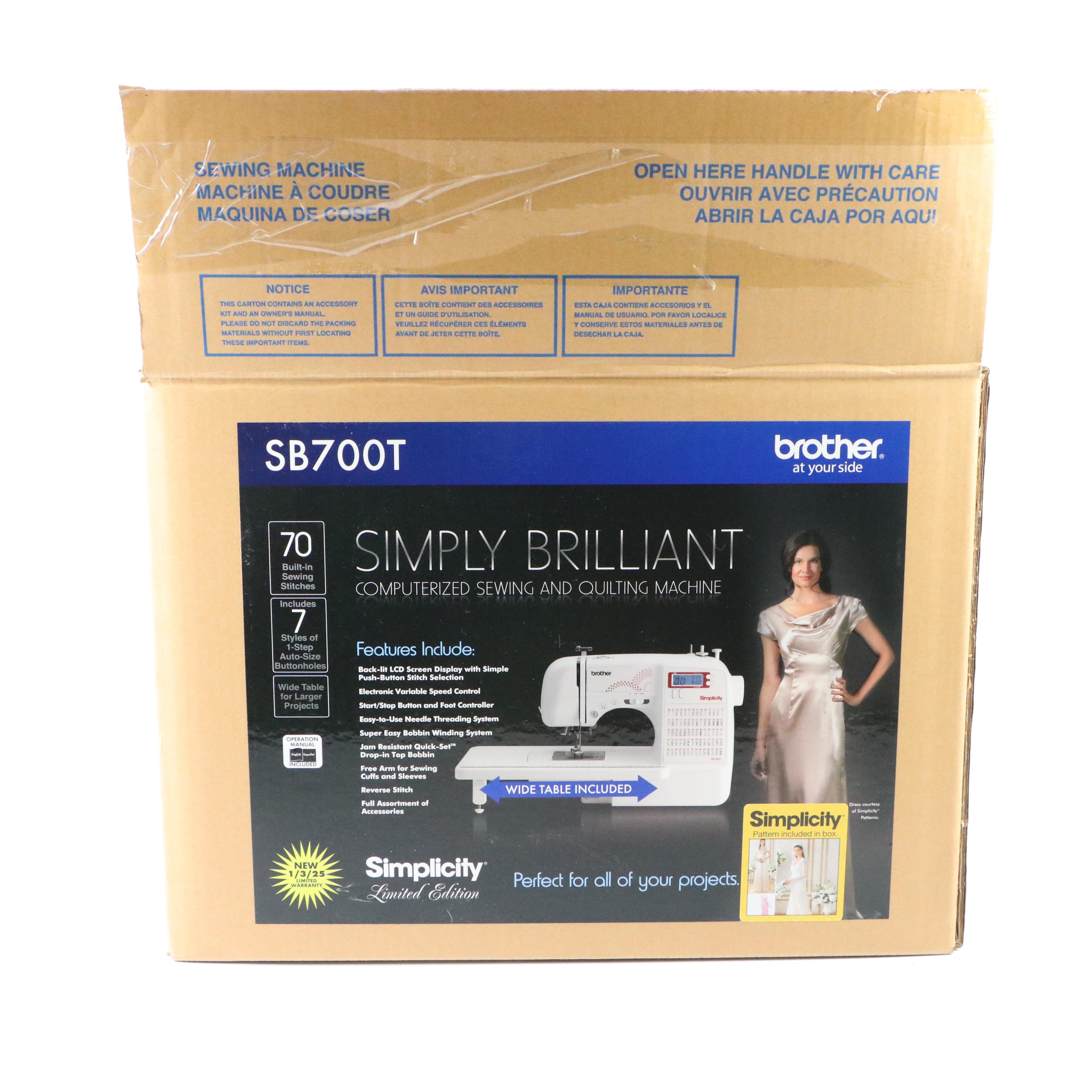 Brother Simplicity Computerized Sewing and Quilting Machine, SB700T