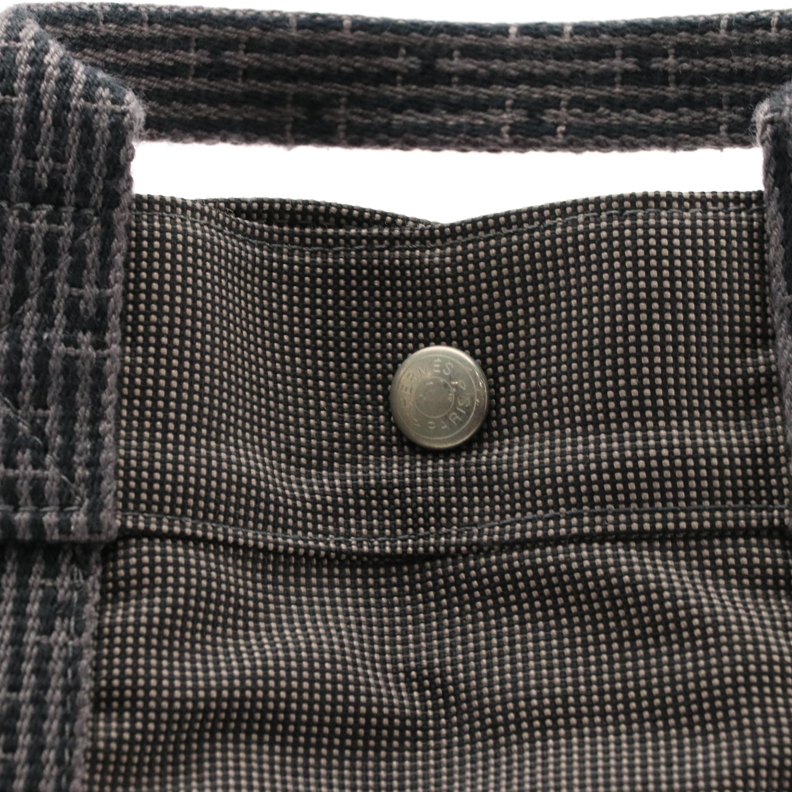 Hermès Herline Backpack Tote in Black and Grey Nylon Canvas