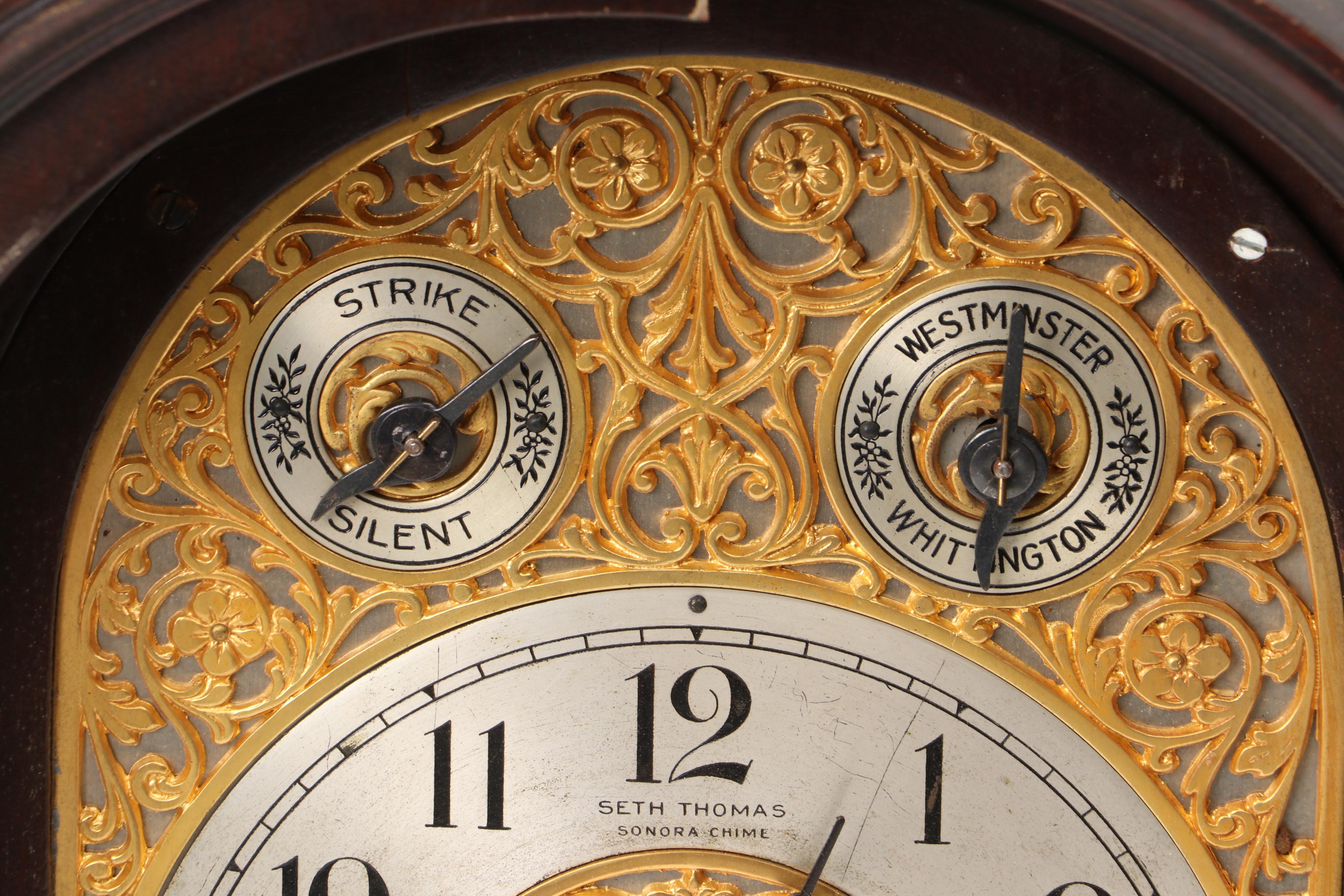 Seth Thomas Sonora Chime Mahogany Eight-Day Mantel Clock, Early 20th Century