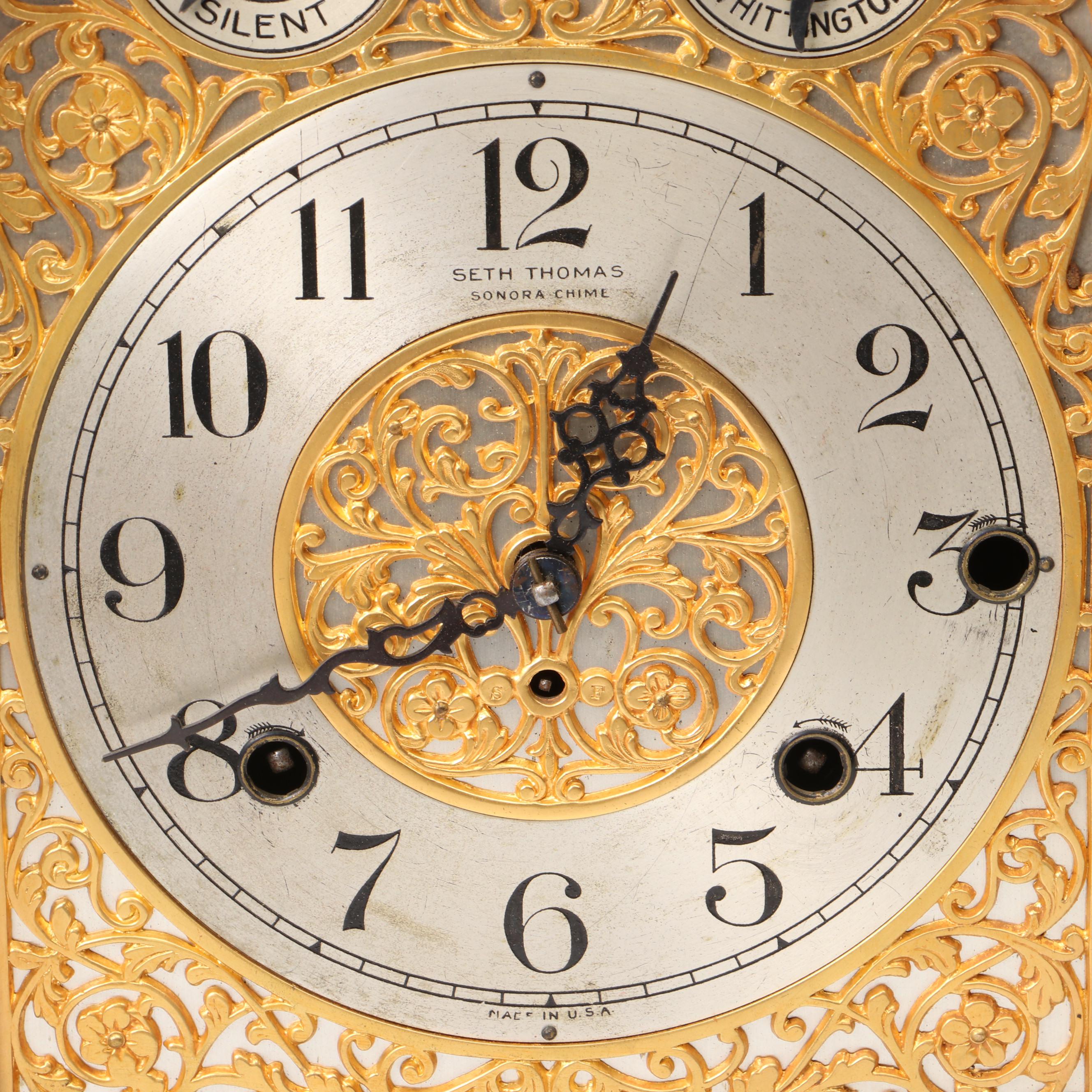 Seth Thomas Sonora Chime Mahogany Eight-Day Mantel Clock, Early 20th Century