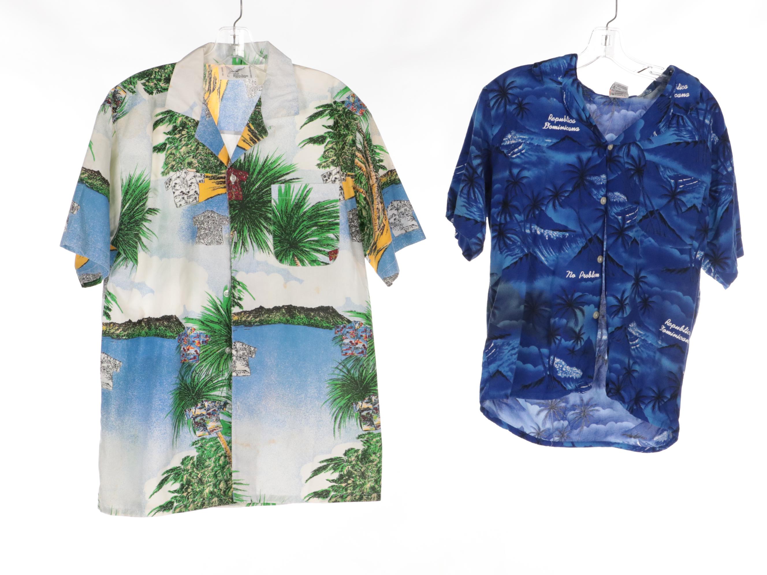Men's Printed and Hawaiian Style Button-Up Shirts