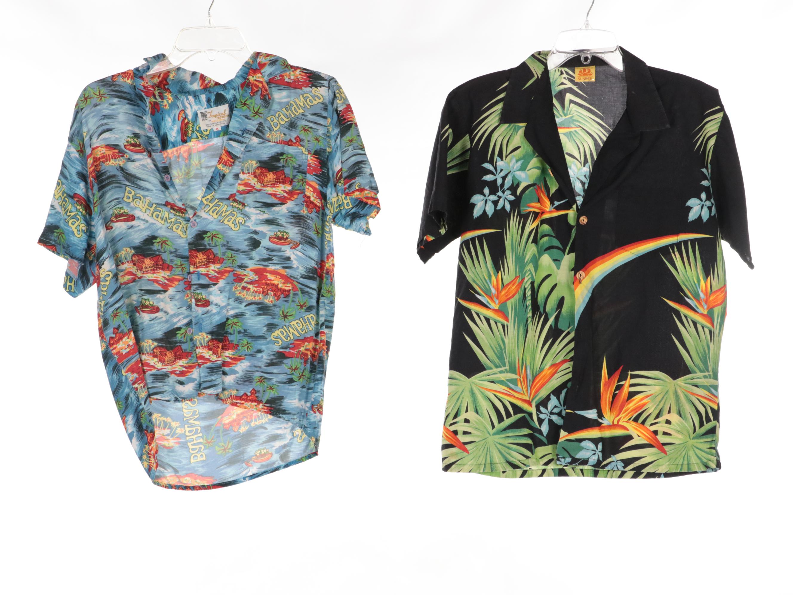 Men's Printed and Hawaiian Style Button-Up Shirts