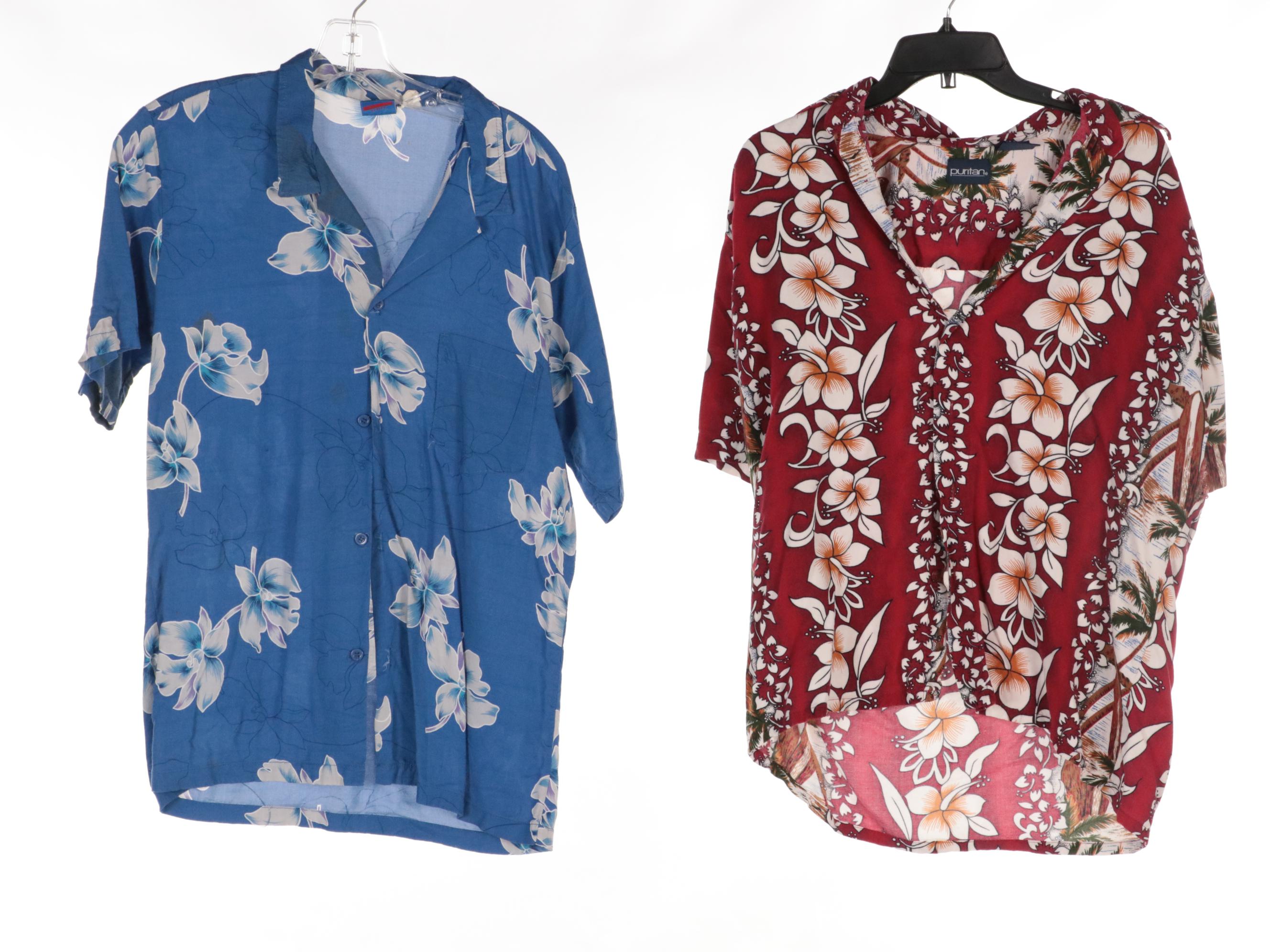 Men's Printed and Hawaiian Style Button-Up Shirts