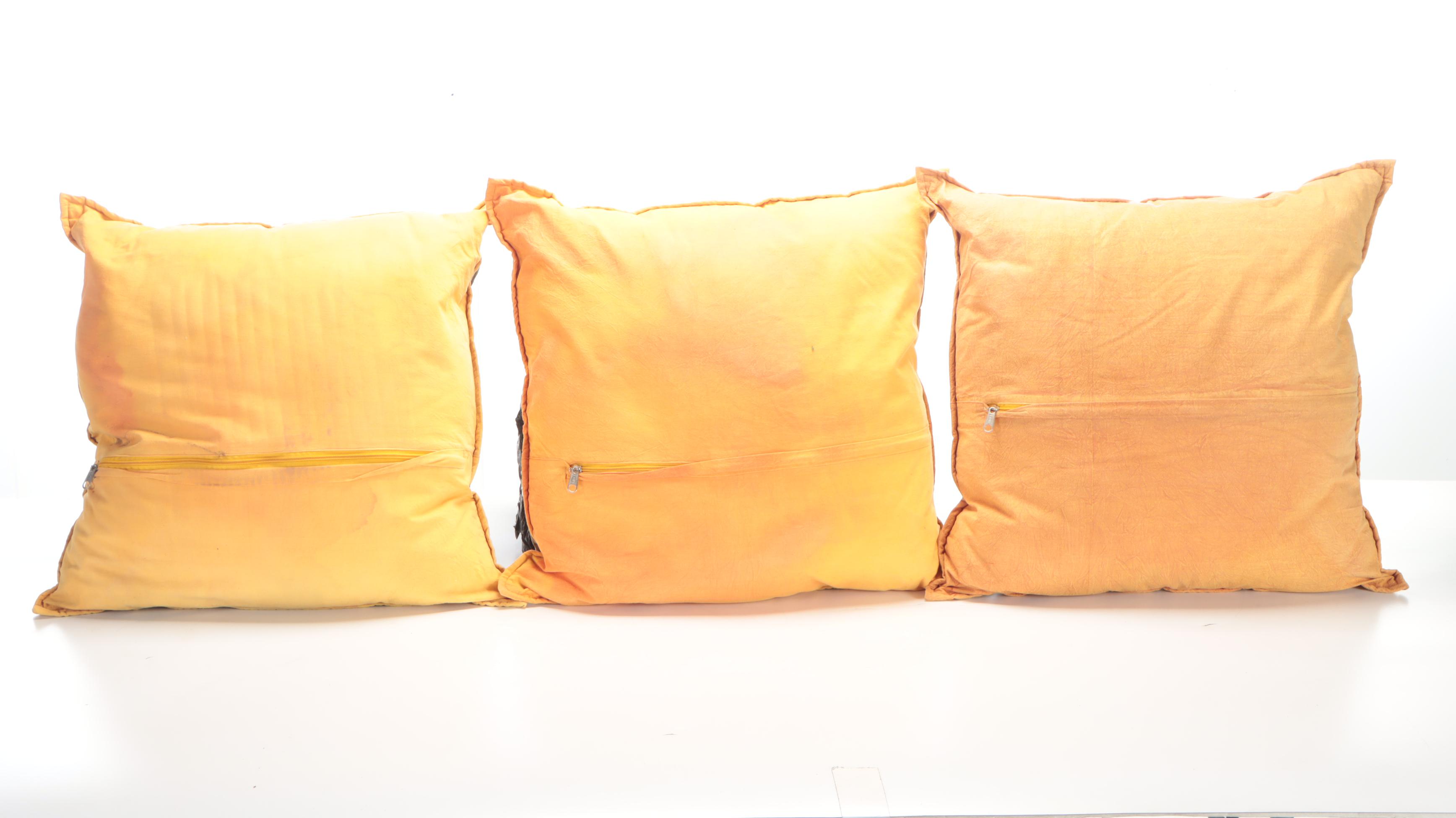 Kantha Fabric Pillows with Shisha Mirror Work Embroidery