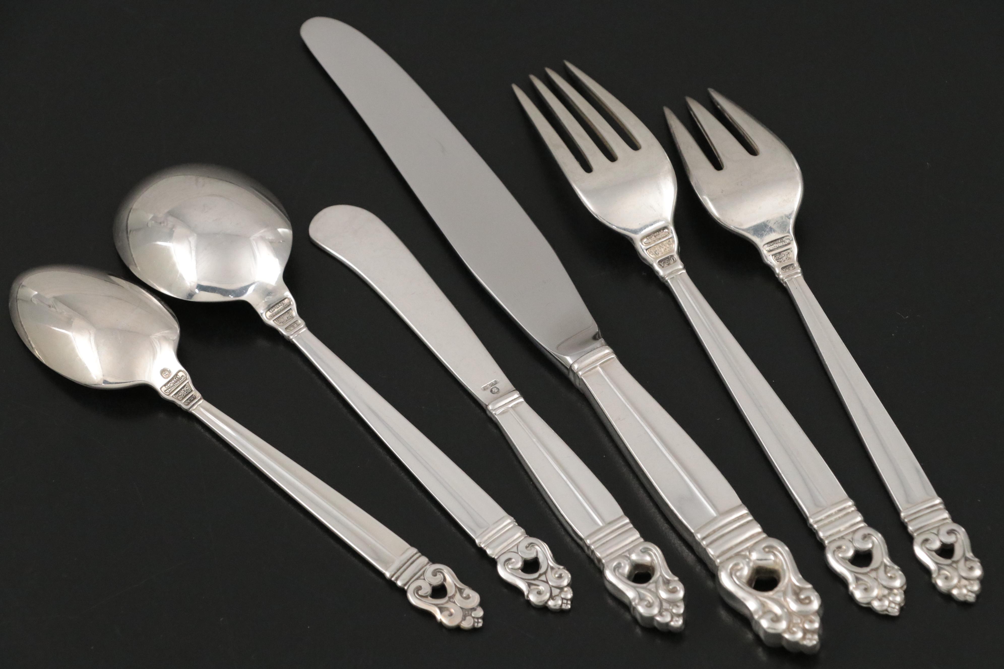 International "Royal Danish" Sterling Silver Flatware and Serving Utensils