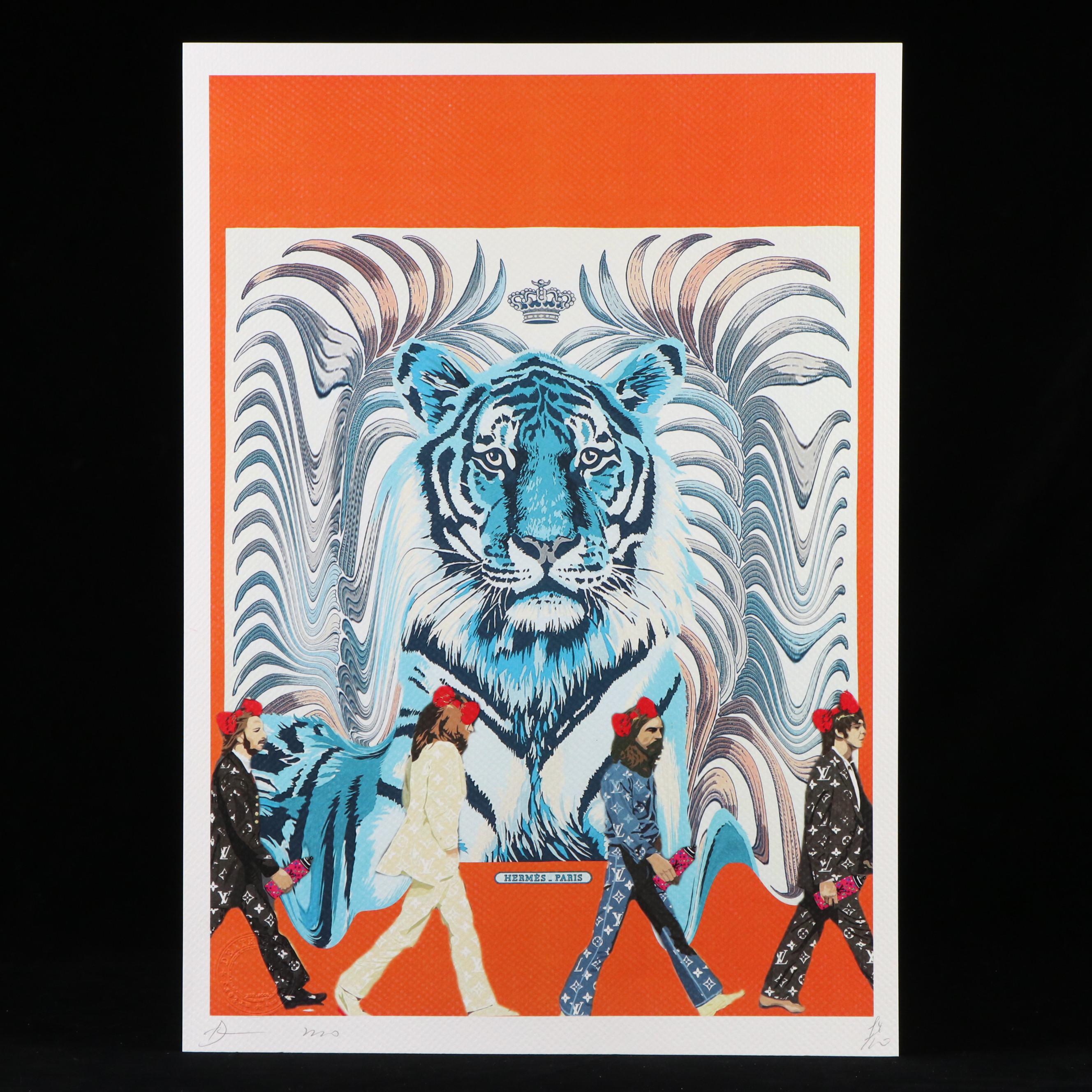 Death NYC Pop Art Graphic Print of The Beatles x Blue Tiger