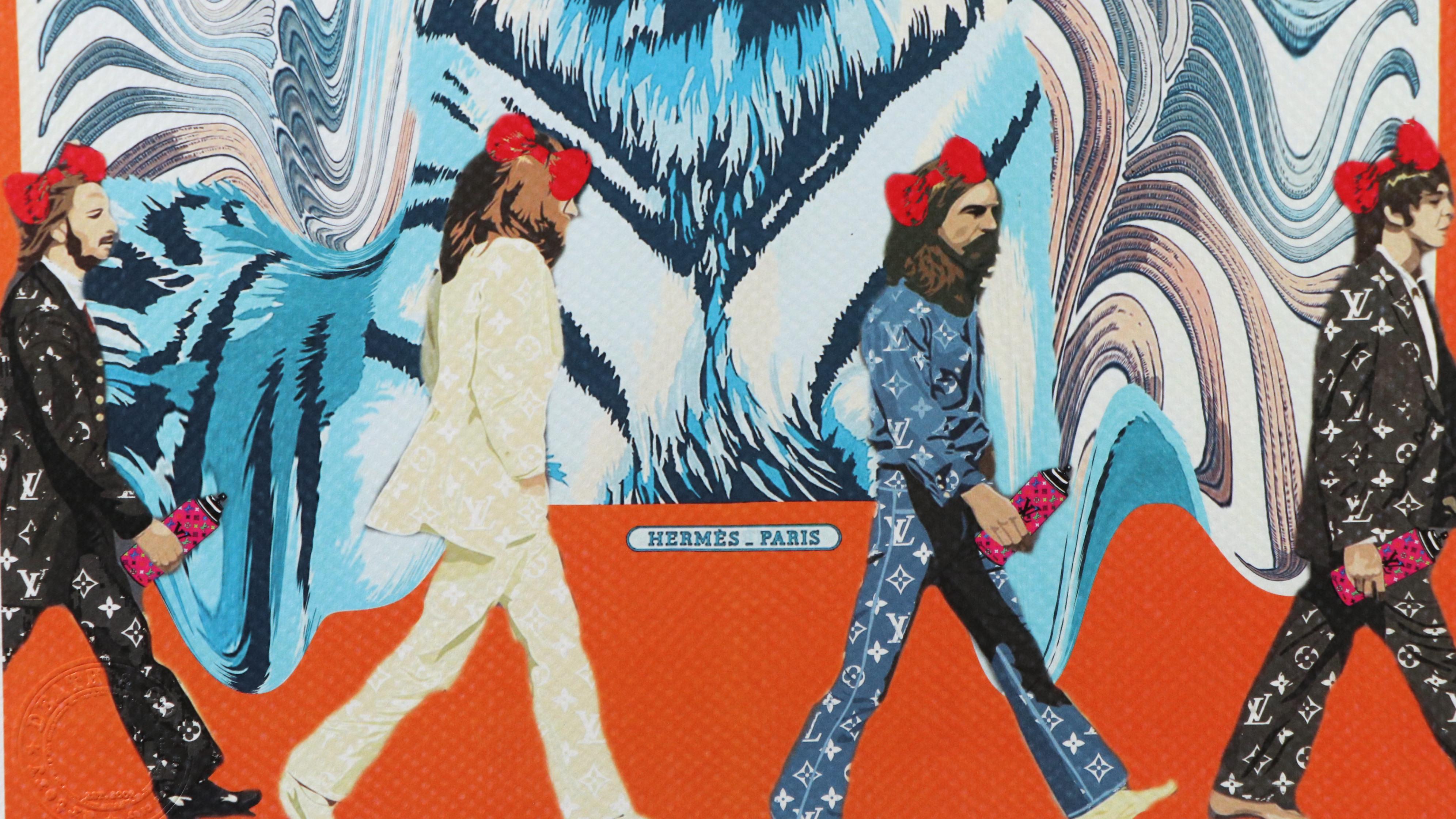 Death NYC Pop Art Graphic Print of The Beatles x Blue Tiger