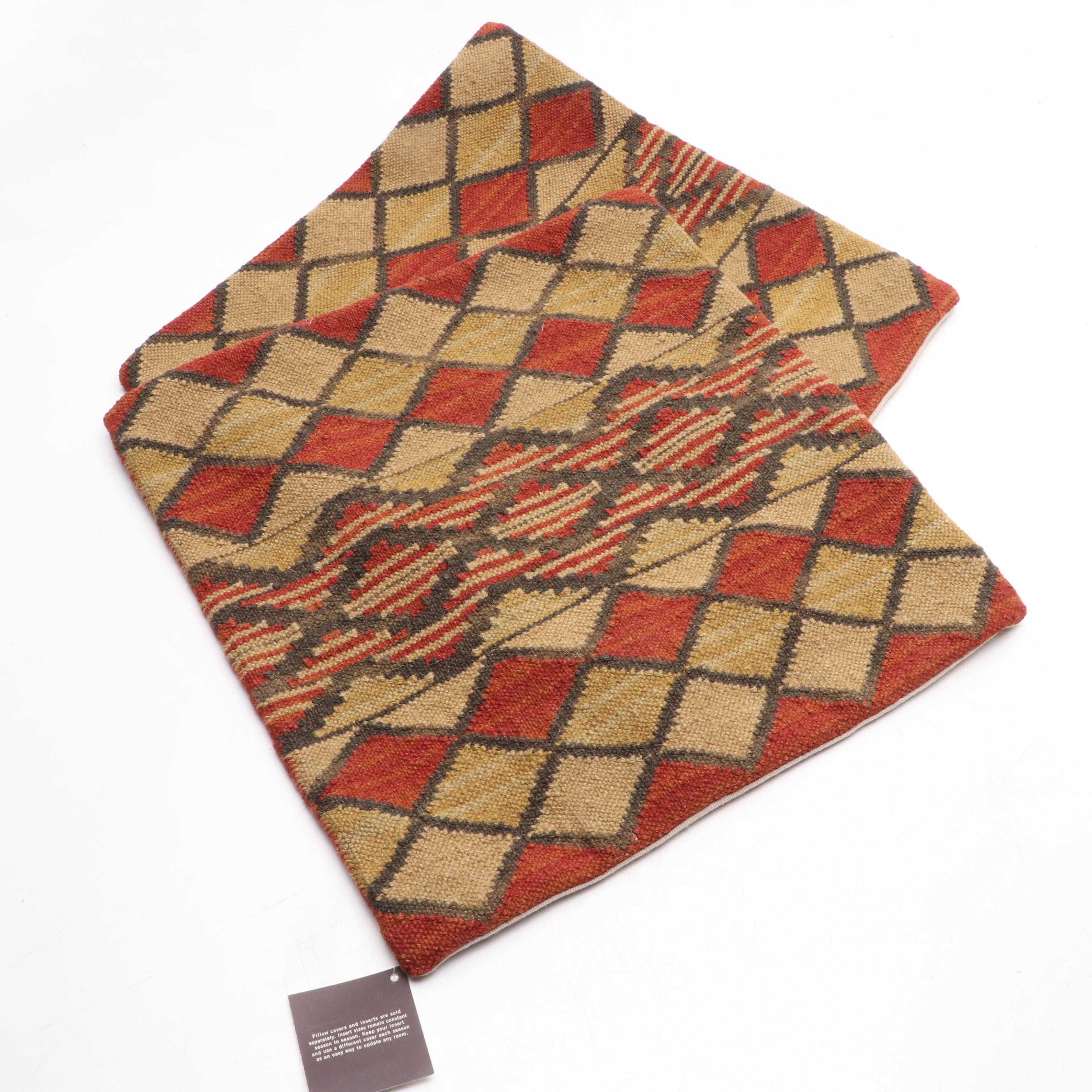 Pottery Barn Diamond Kilim Face Throw Pillow Covers