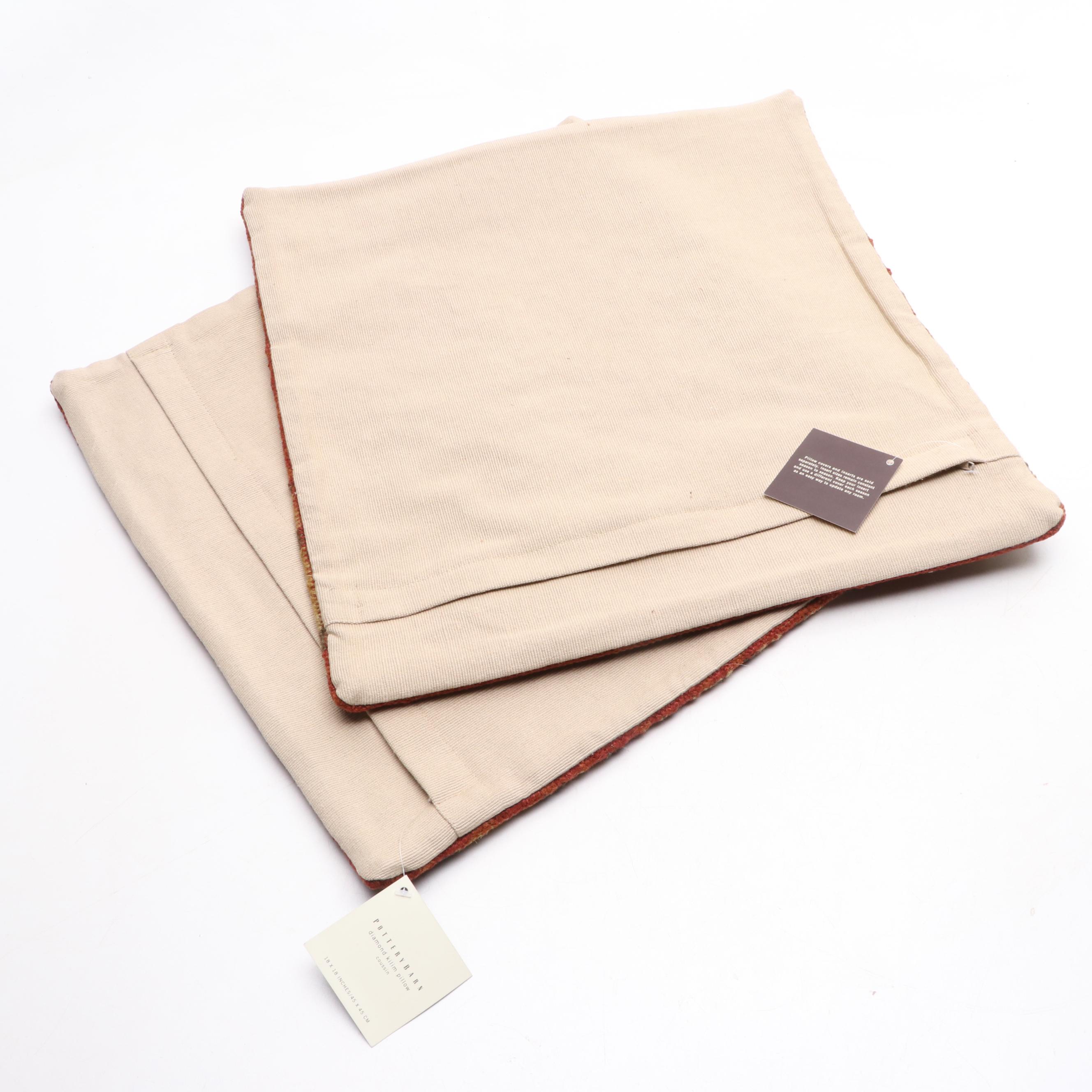 Pottery Barn Diamond Kilim Face Throw Pillow Covers