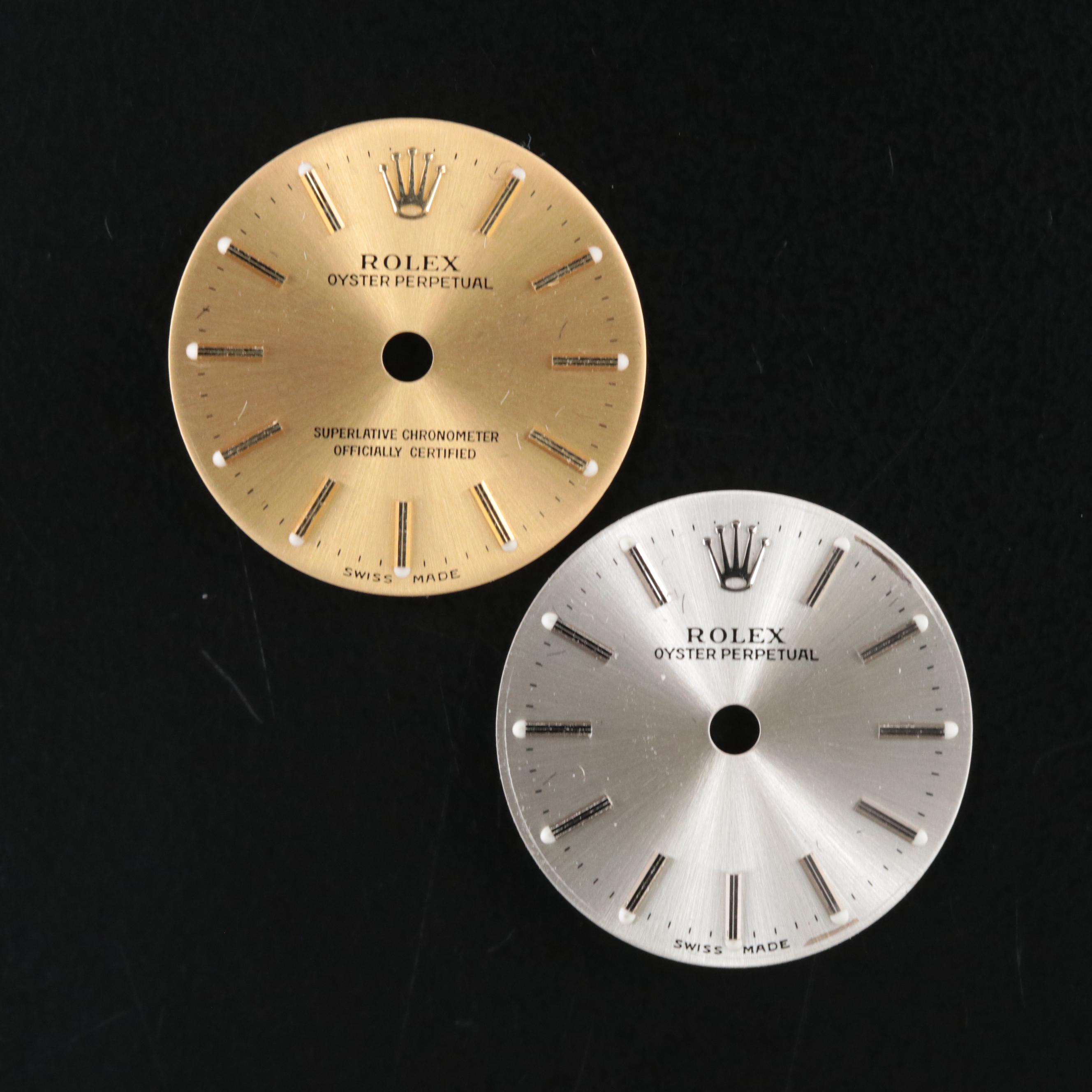 Pair of Rolex Oyster Perpetual Watch Dials