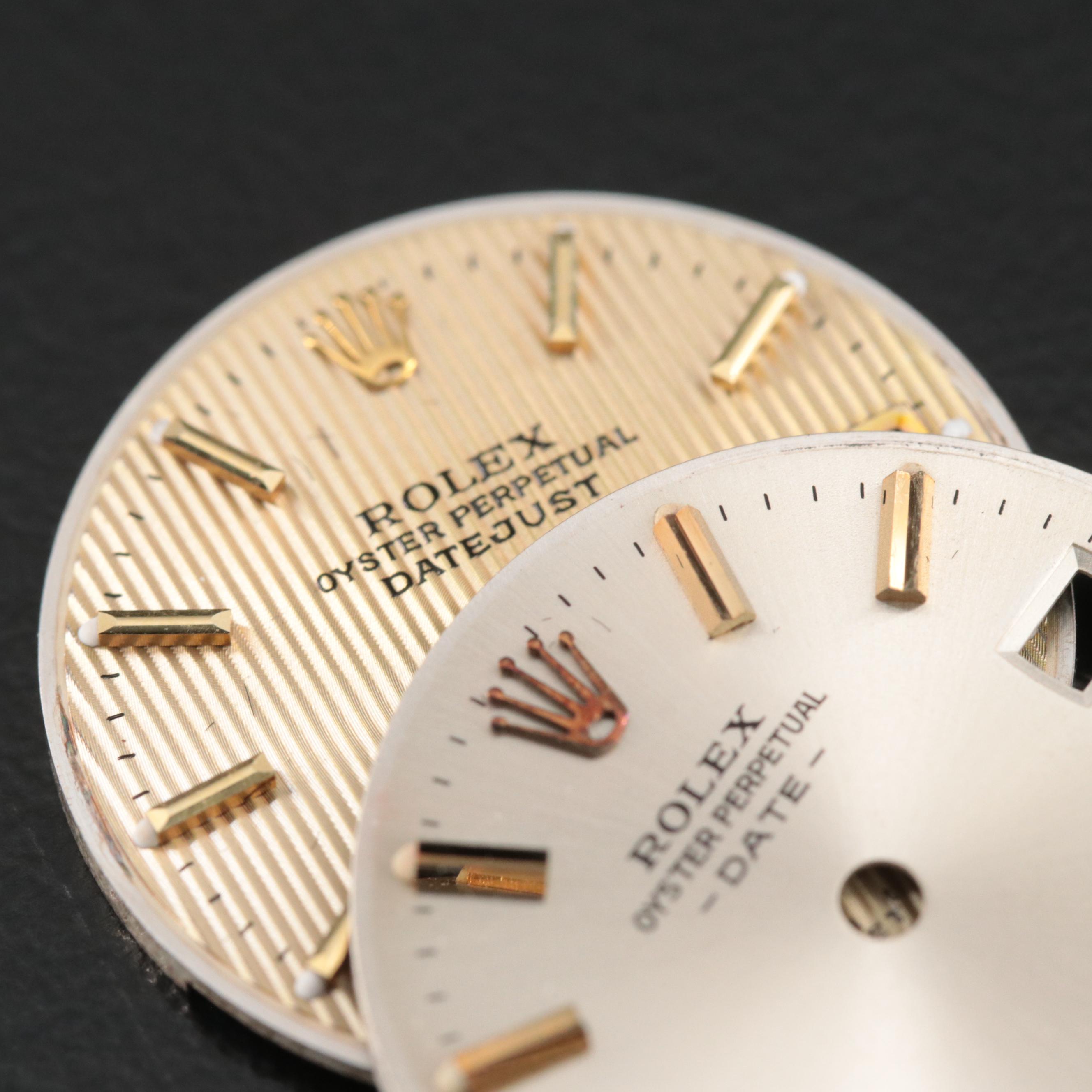 Pair of Rolex Oyster Perpetual Date and Datejust Watch Dials