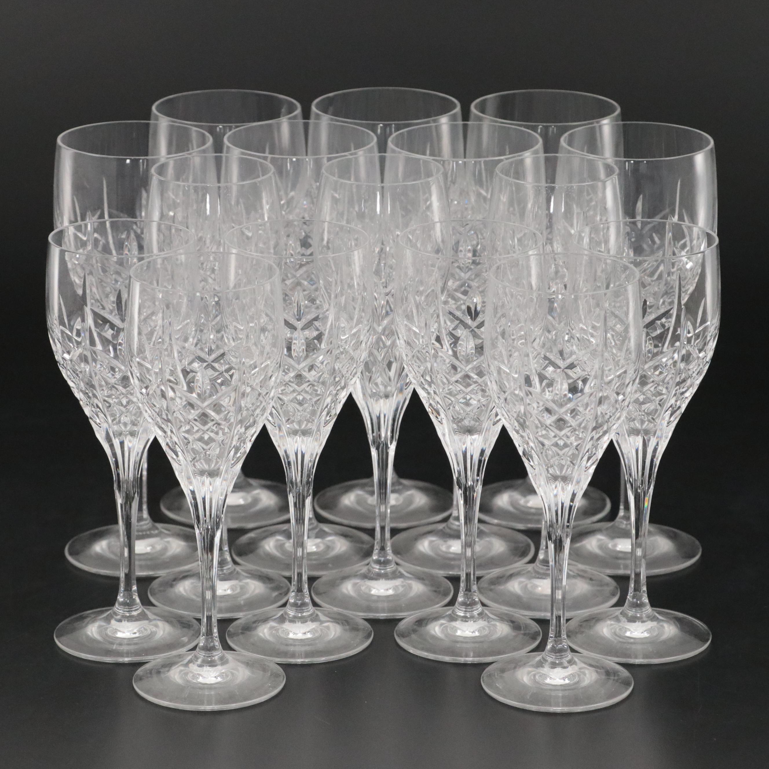 Gorham "Gabrielle" Crystal Water Goblets, Wine Glasses, and Champagne Flutes