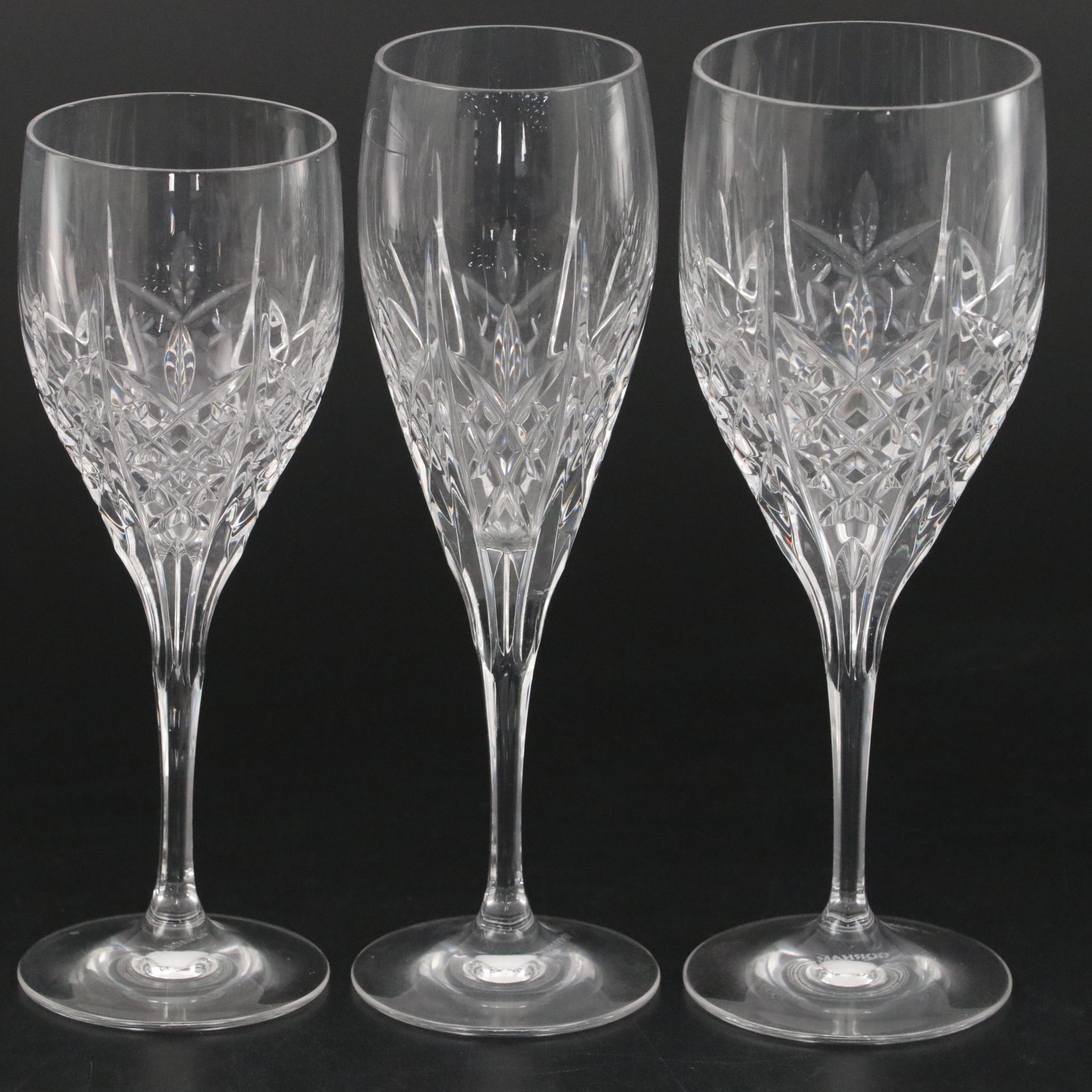 Gorham "Gabrielle" Crystal Water Goblets, Wine Glasses, and Champagne Flutes