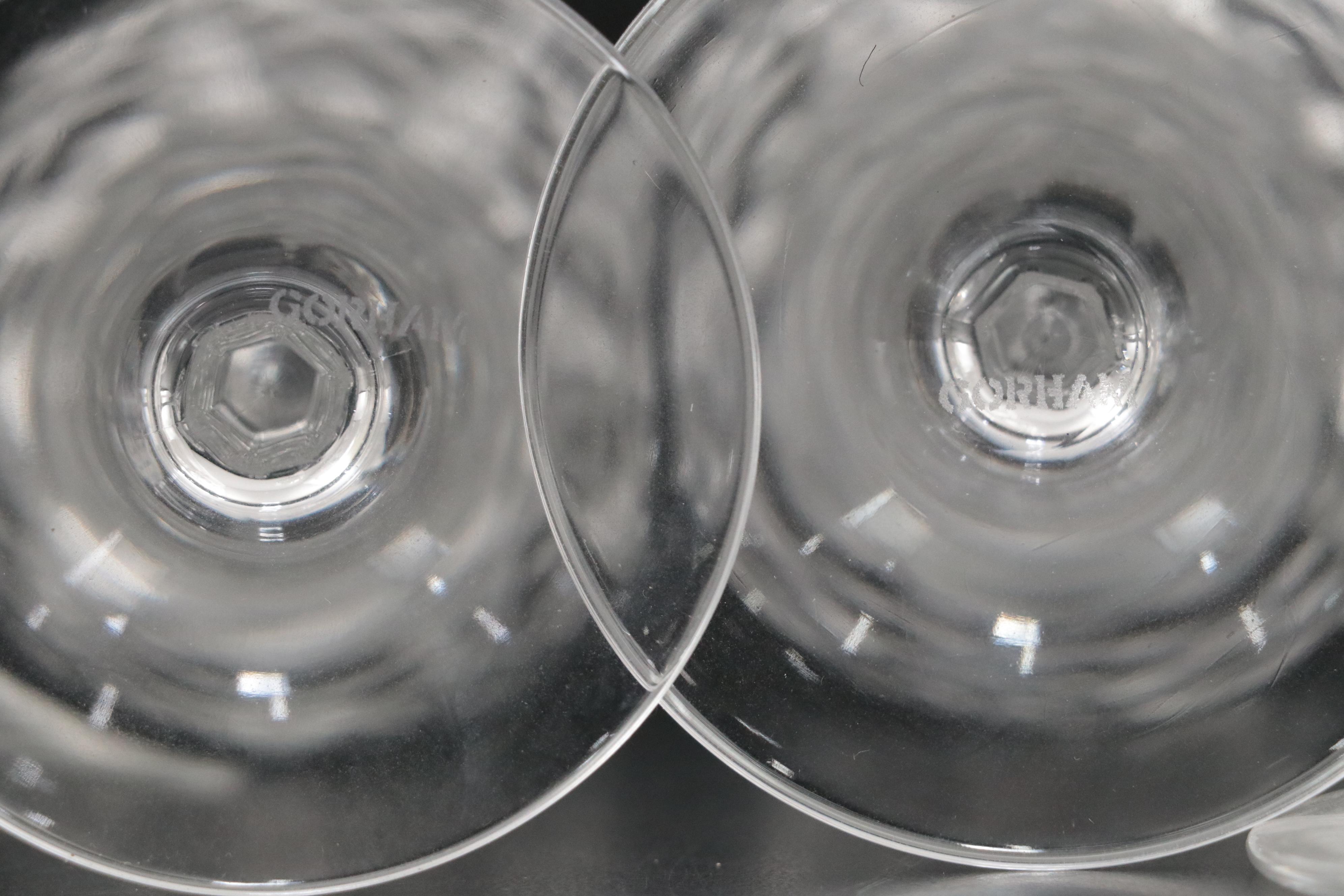 Gorham "Gabrielle" Crystal Water Goblets, Wine Glasses, and Champagne Flutes