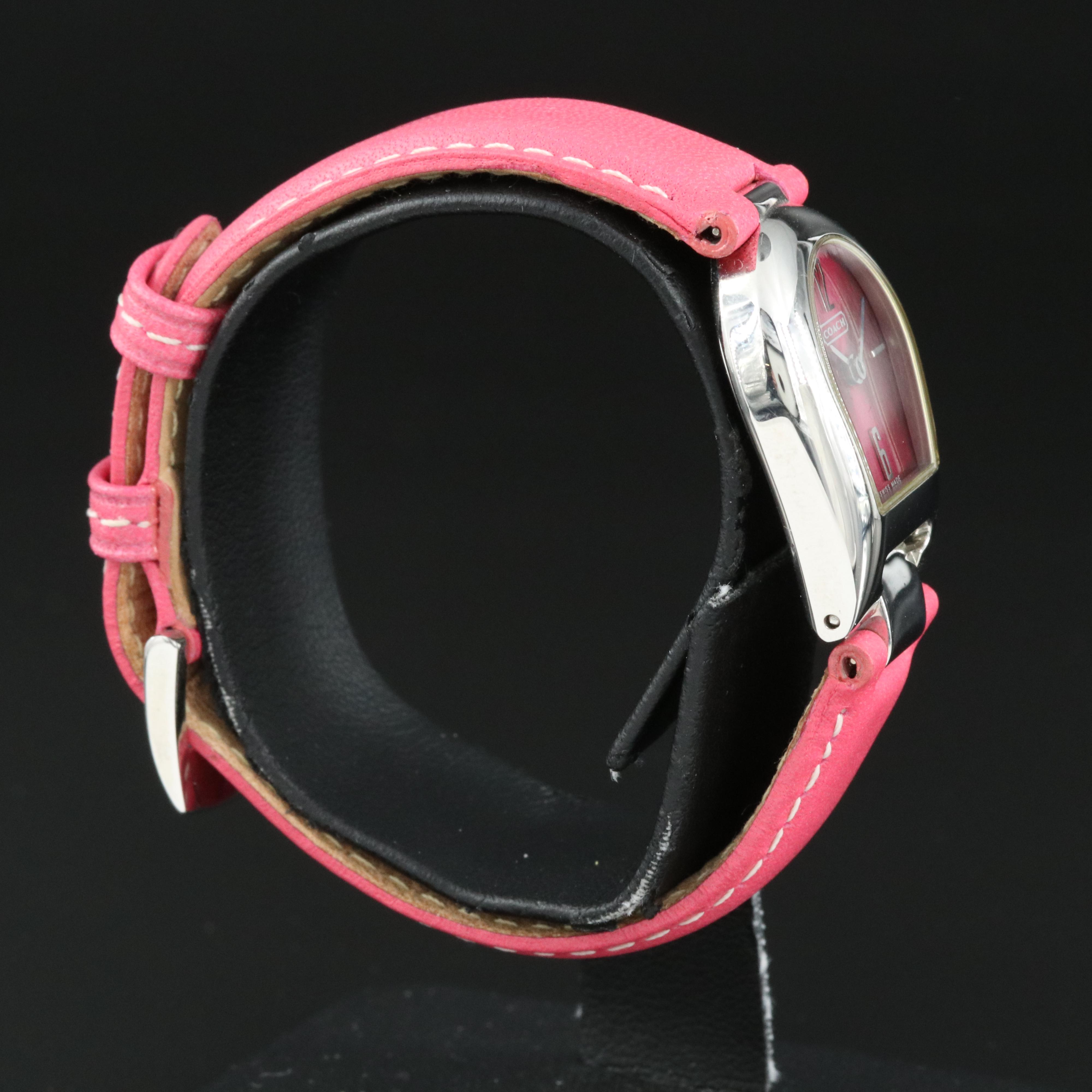 Stainless Steel Coach Horseshoe Pink Swiss Made Watch