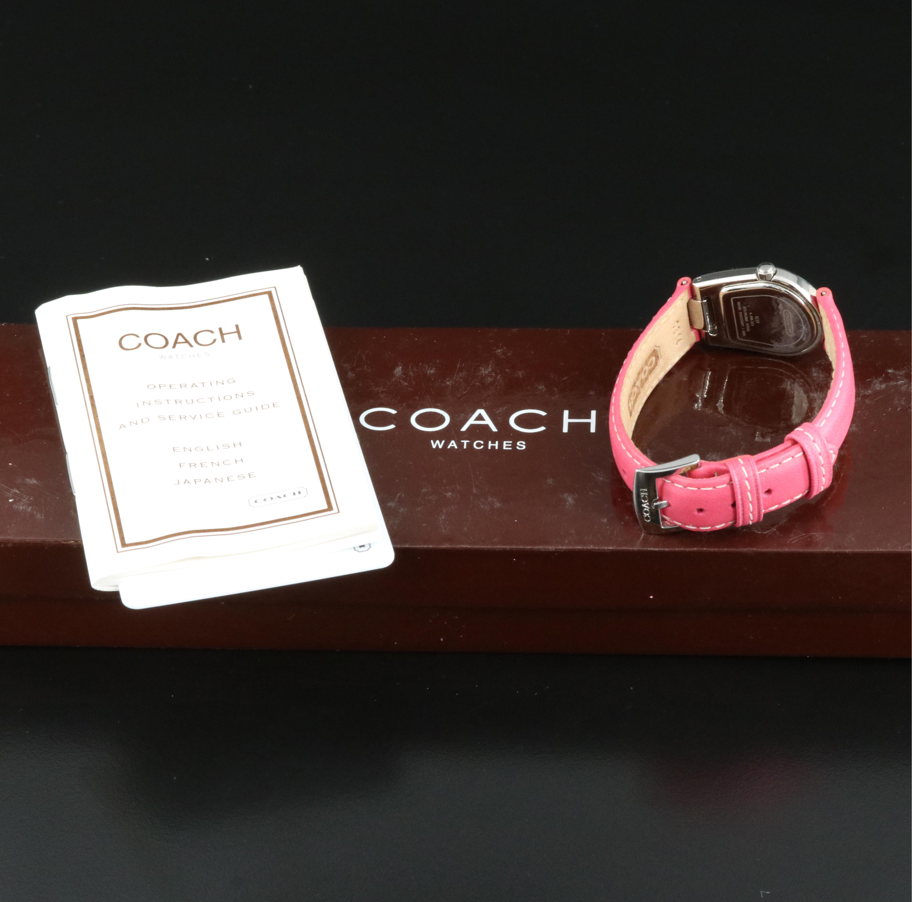 Stainless Steel Coach Horseshoe Pink Swiss Made Watch