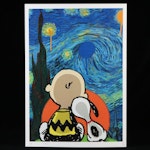 Death NYC Pop Art Graphic Print of Charlie Brown & Snoopy x Vincent van Gogh