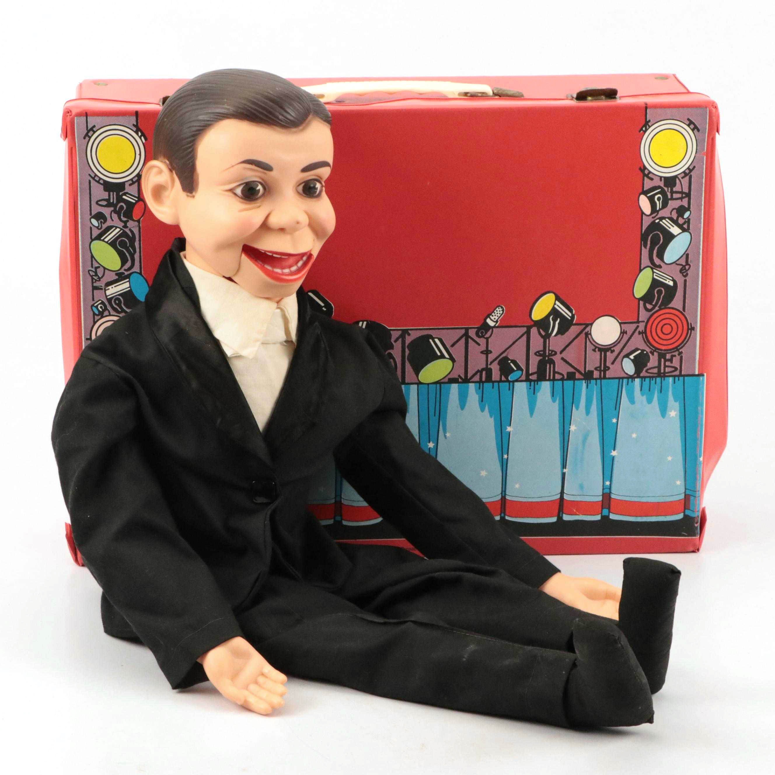 Juro Novelty "Charlie McCarthy" Ventriloquist Dummy in Red Vinyl Case, 1970s