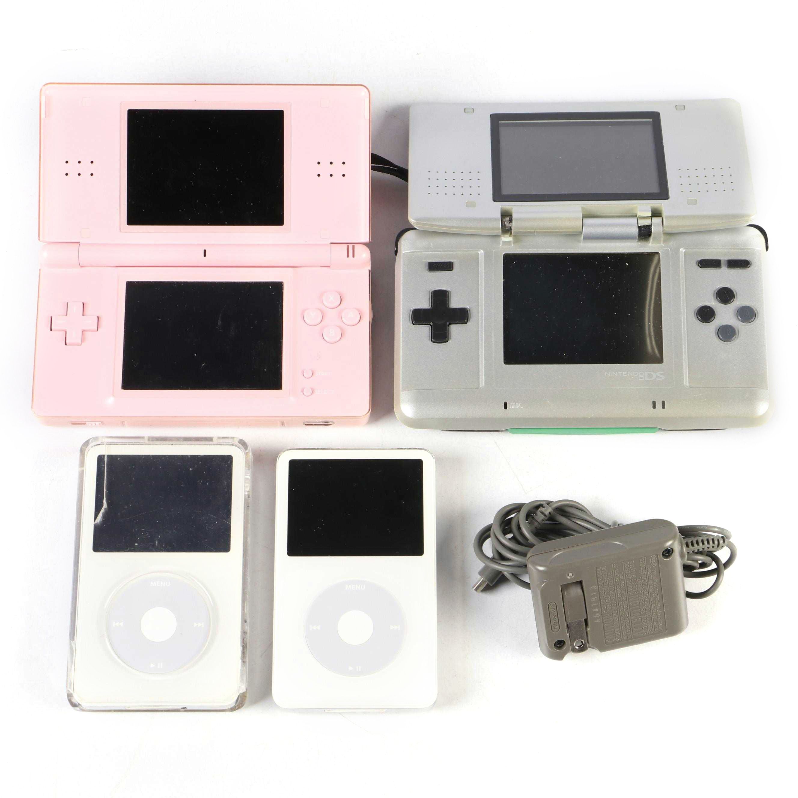 Nintendo DS and DS Lite with 60GB and 80GB Apple iPods