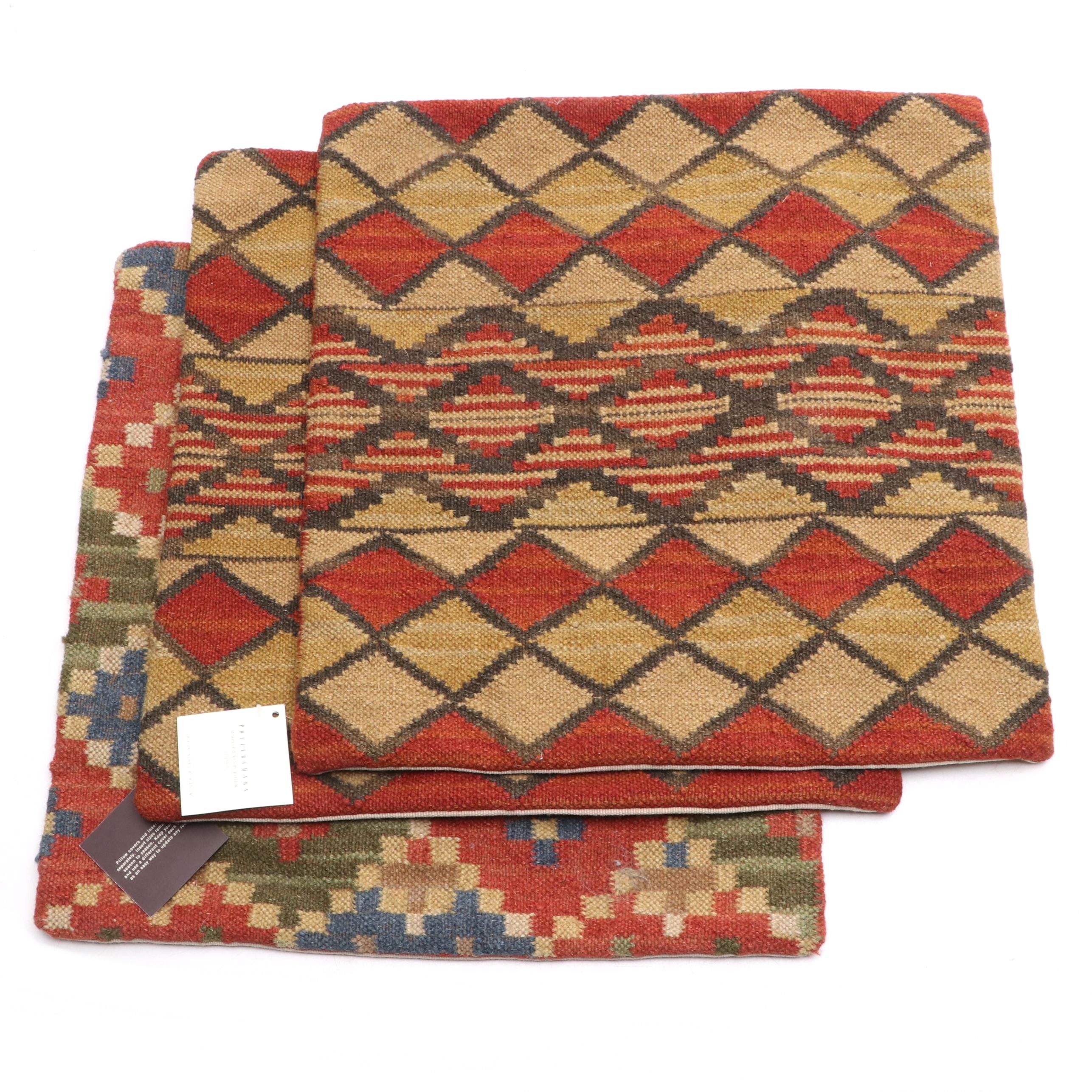 Pottery Barn Diamond Kilim Face Throw Pillow Covers