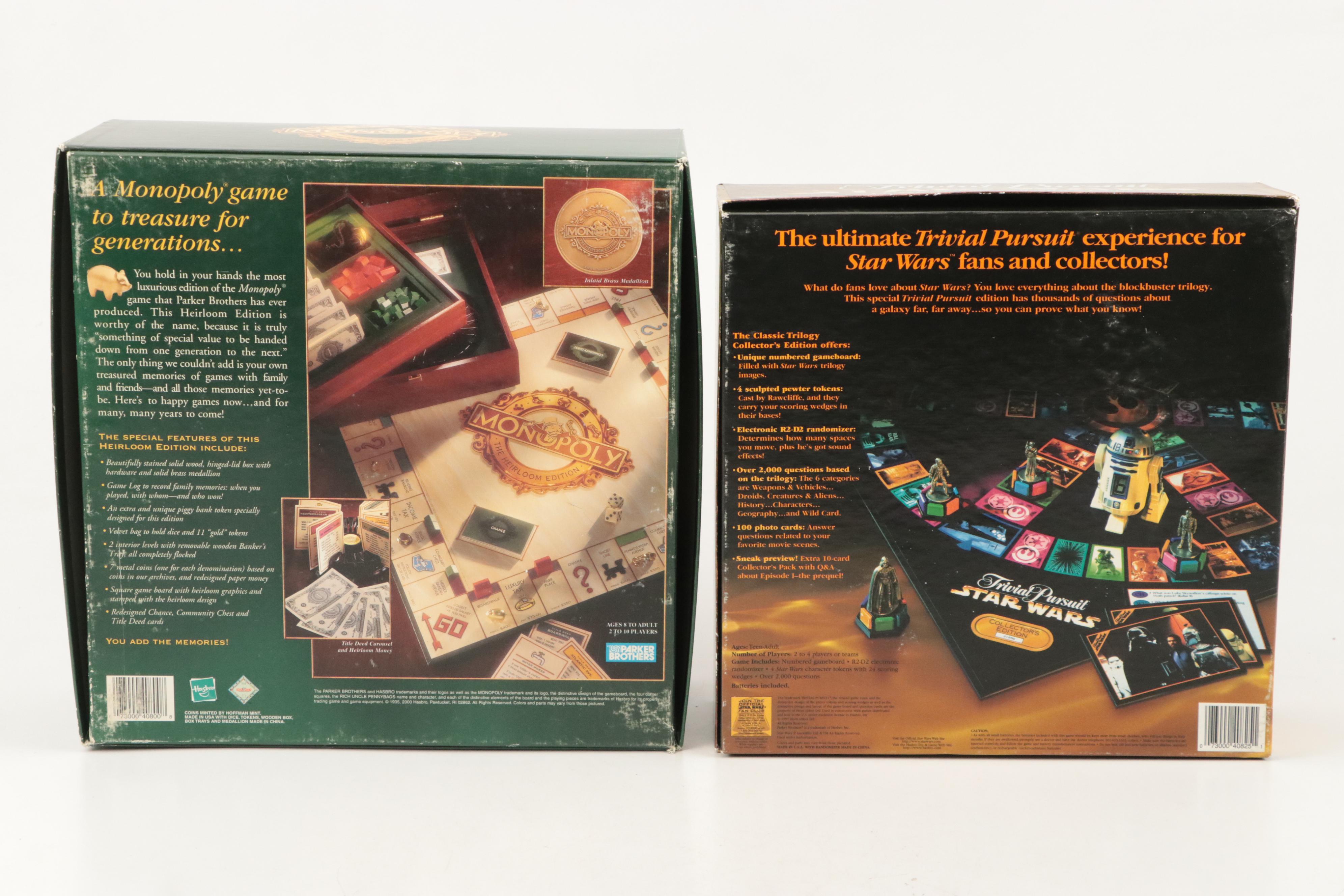 Star Wars Trivial Pursuit with Heirloom Edition Monopoly