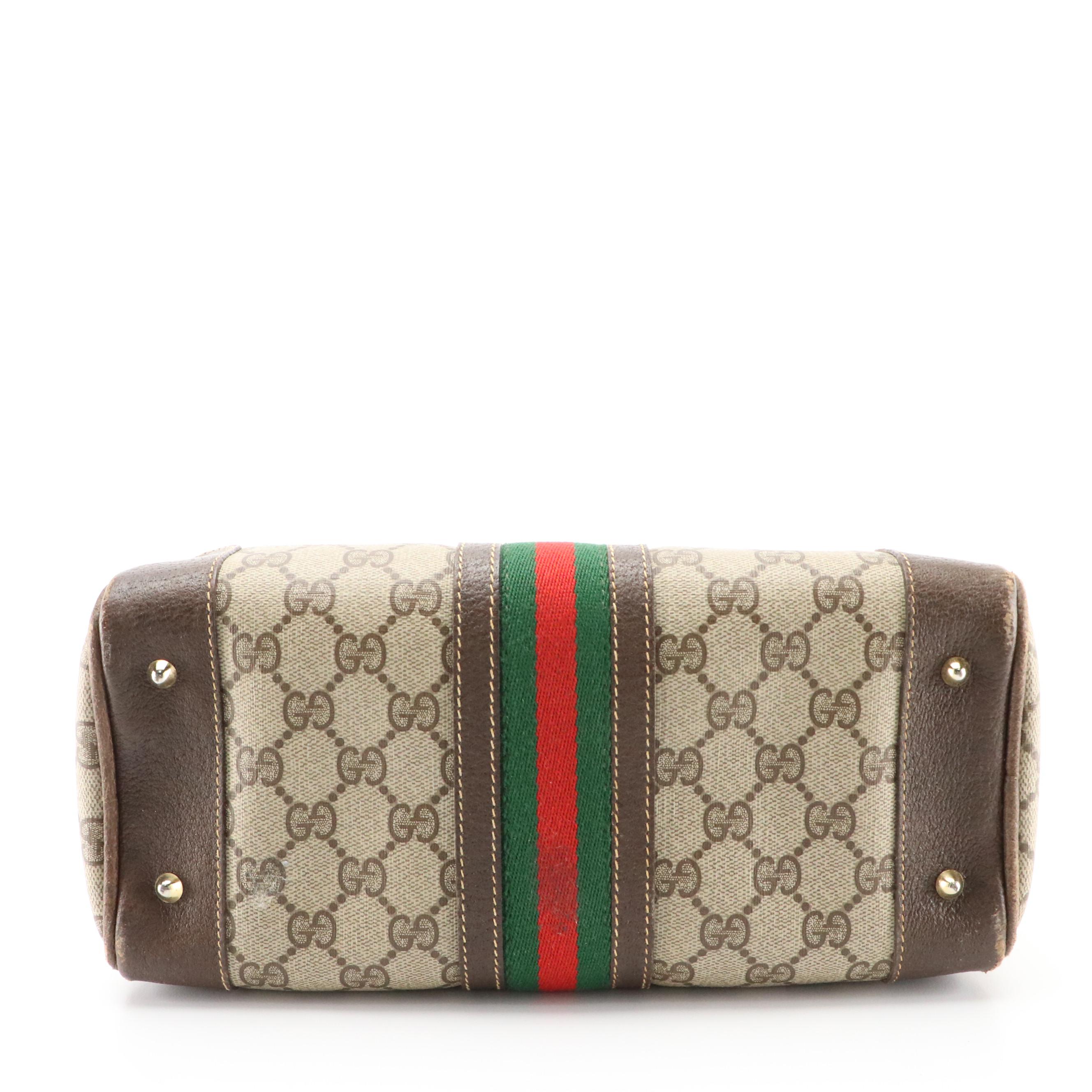 Gucci Supreme Canvas, Web Stripe, and Cinghiale Leather Two-Way Bag