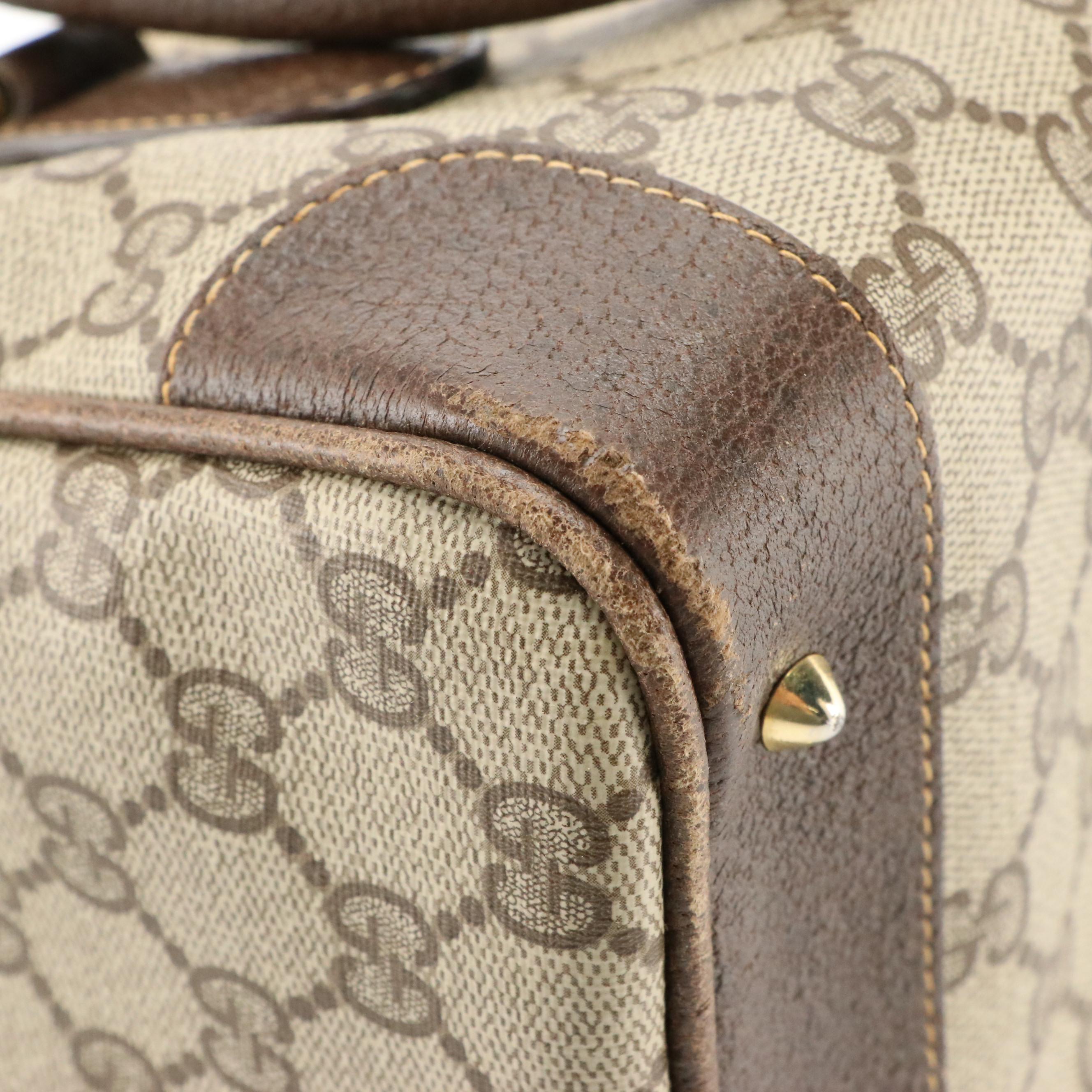 Gucci Supreme Canvas, Web Stripe, and Cinghiale Leather Two-Way Bag