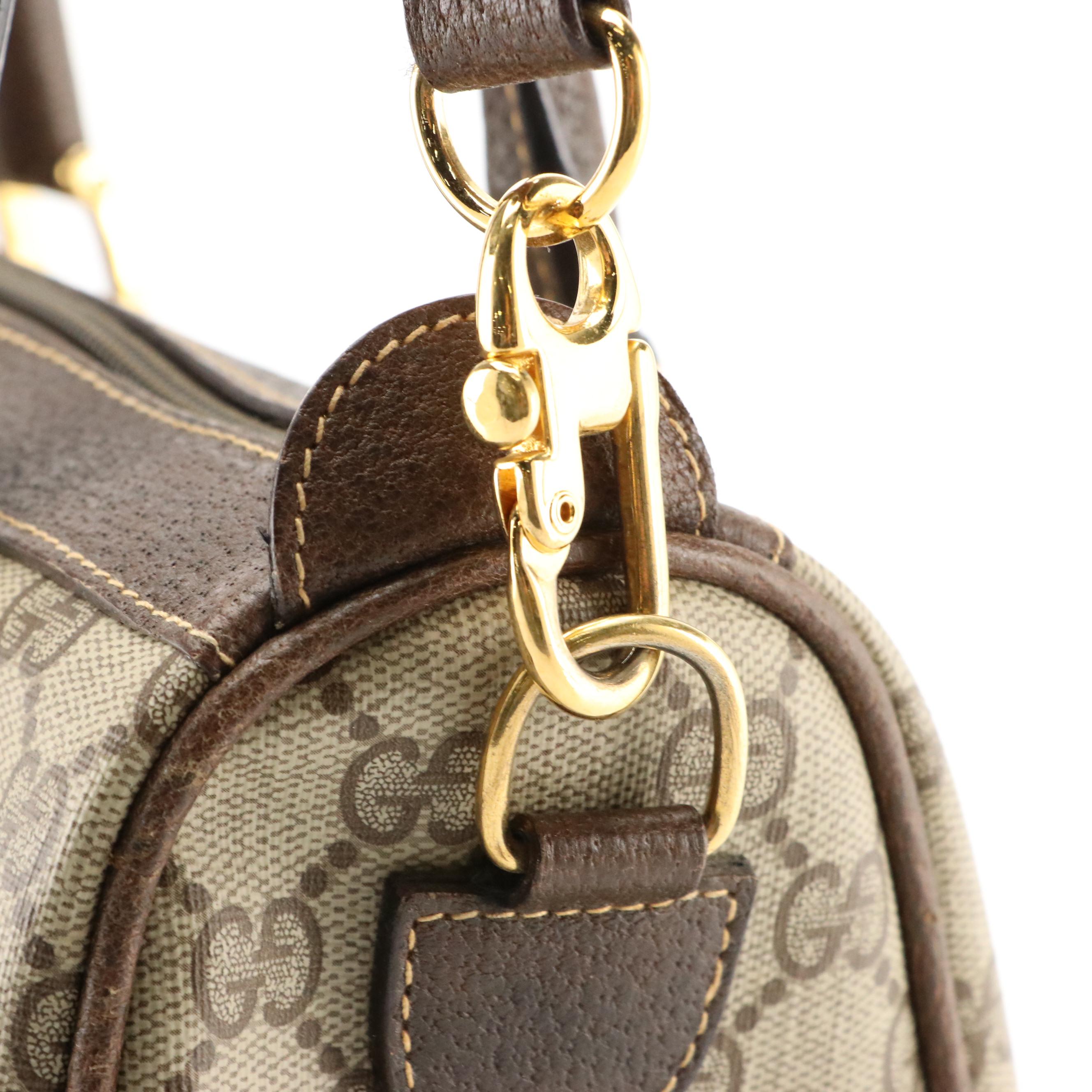 Gucci Supreme Canvas, Web Stripe, and Cinghiale Leather Two-Way Bag