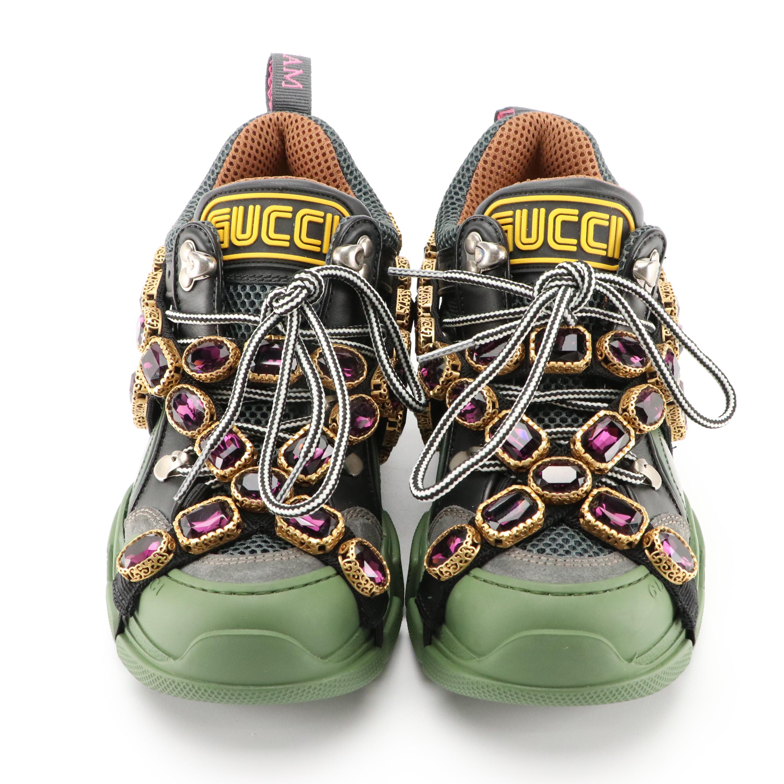 Gucci Embellished Studded Accents Chunky Sneakers
