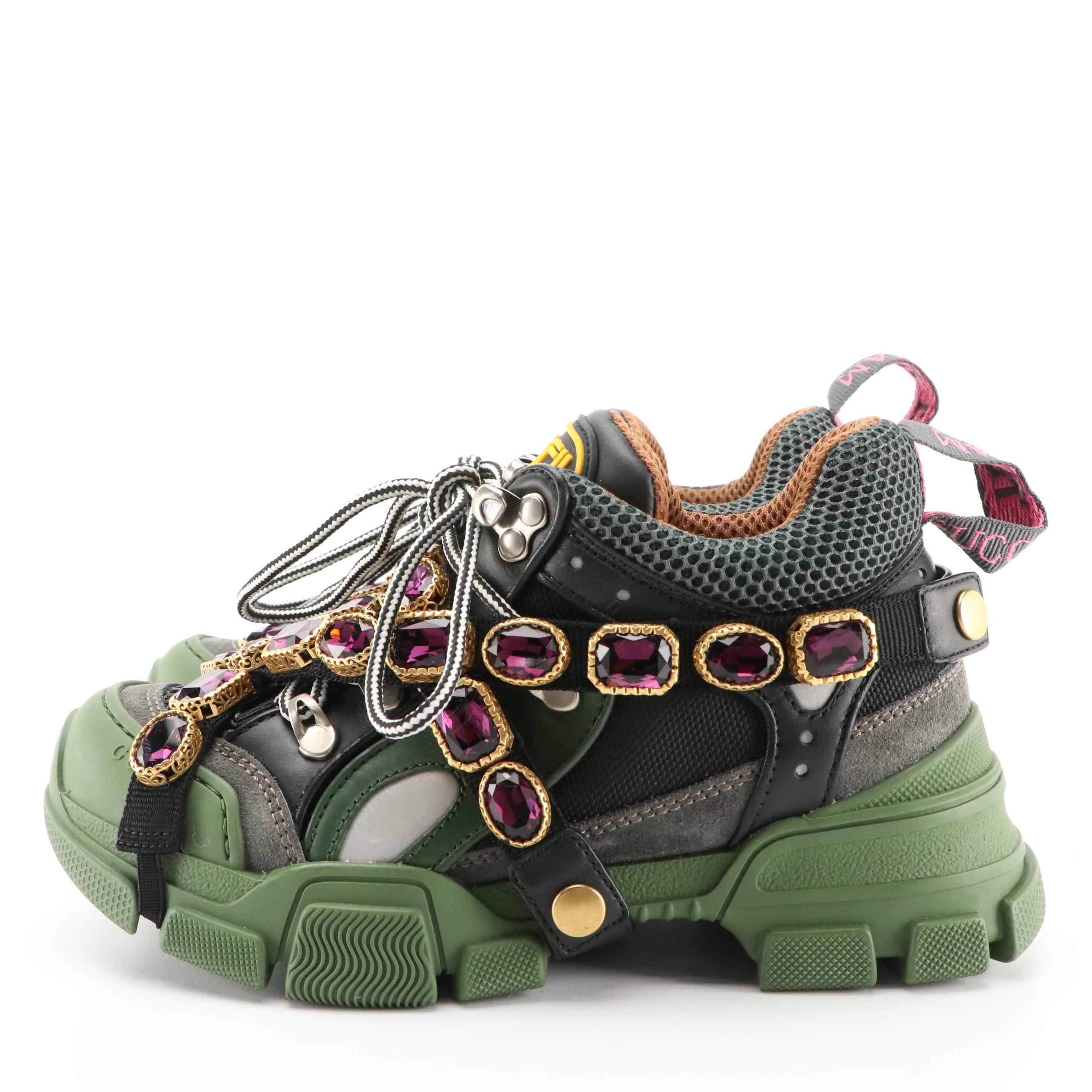 Gucci Embellished Studded Accents Chunky Sneakers