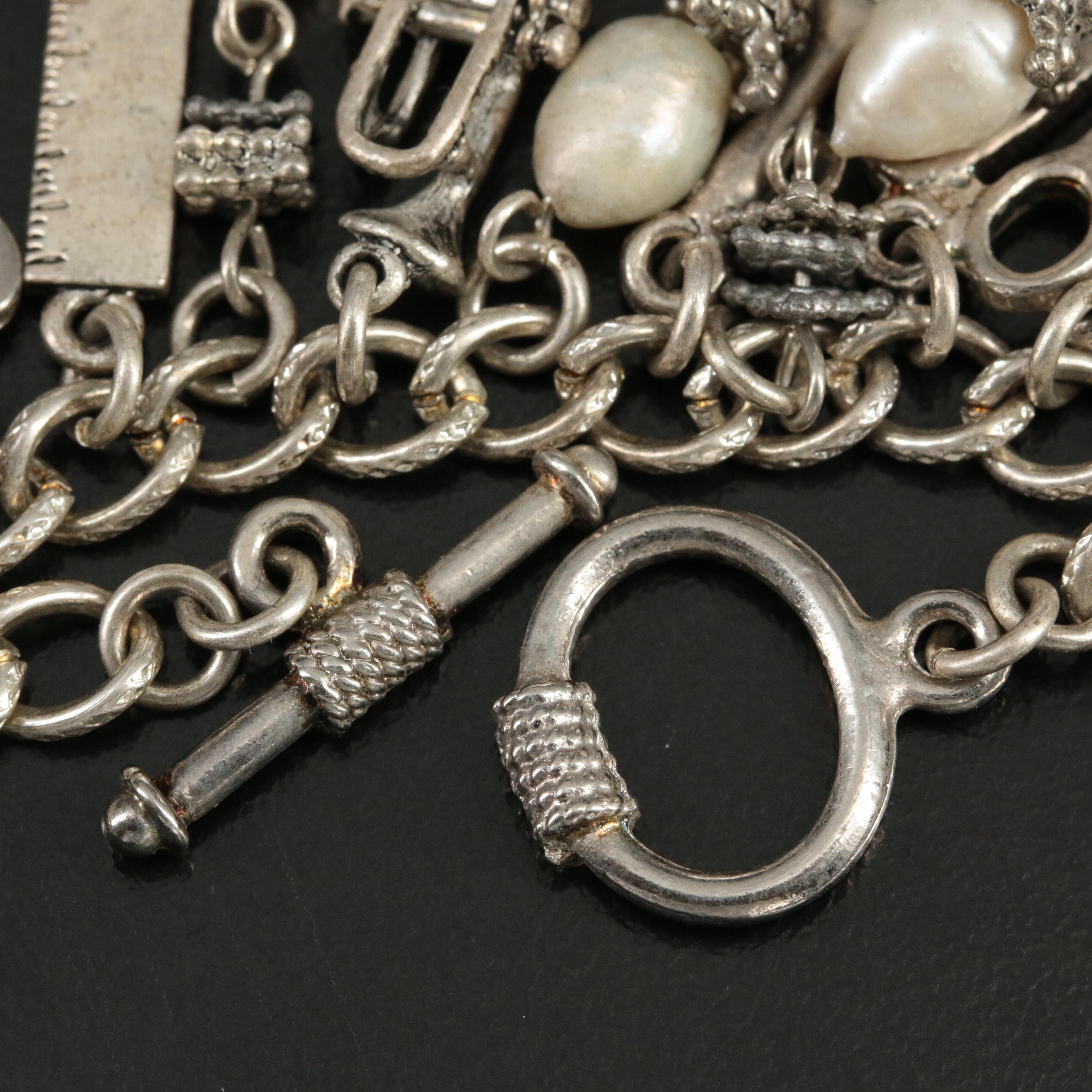 Pearl Cosmetologist Charm Bracelet