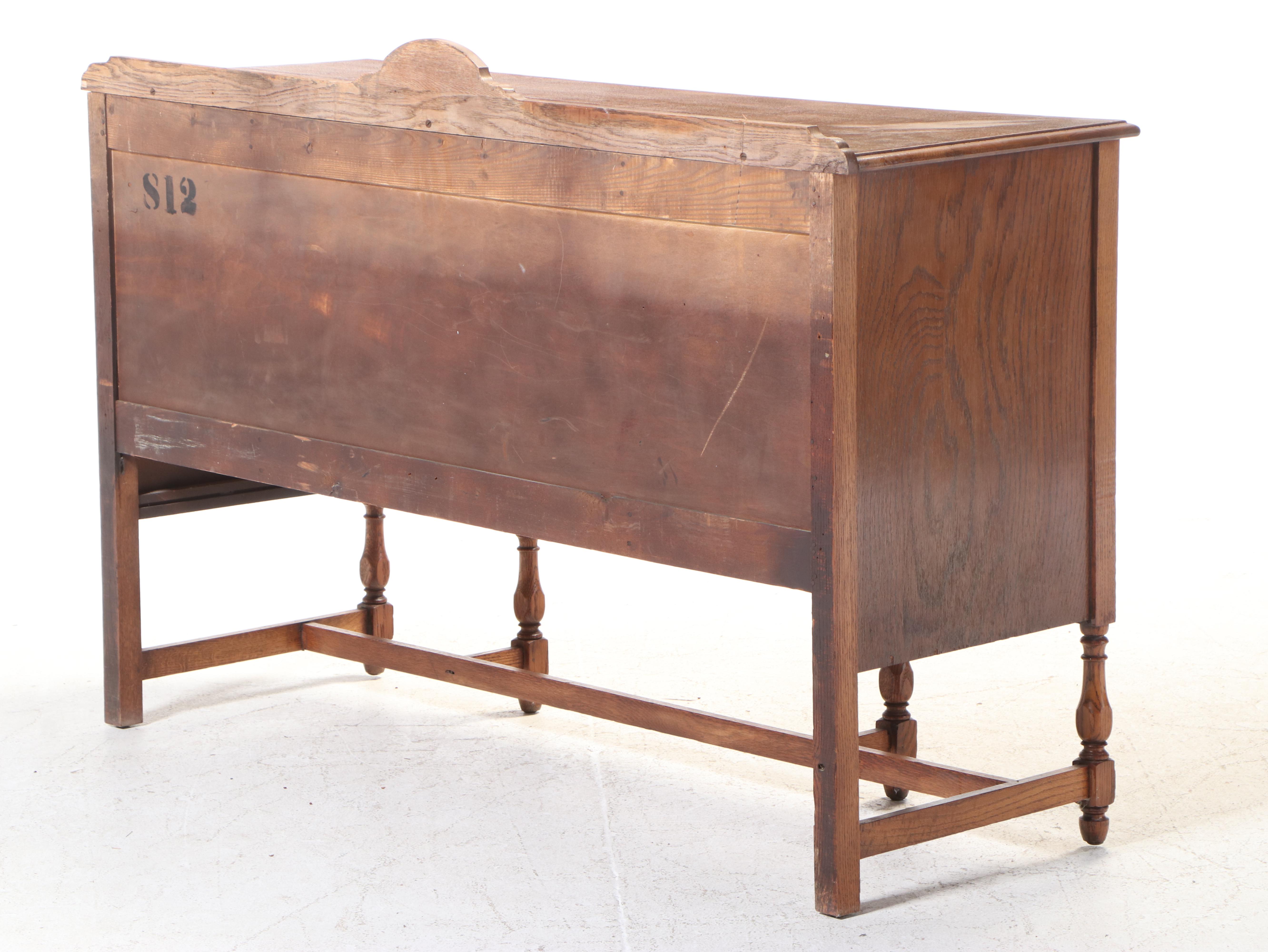 Jacobean Revival Style Oak Buffet, Early to Mid-20th Century