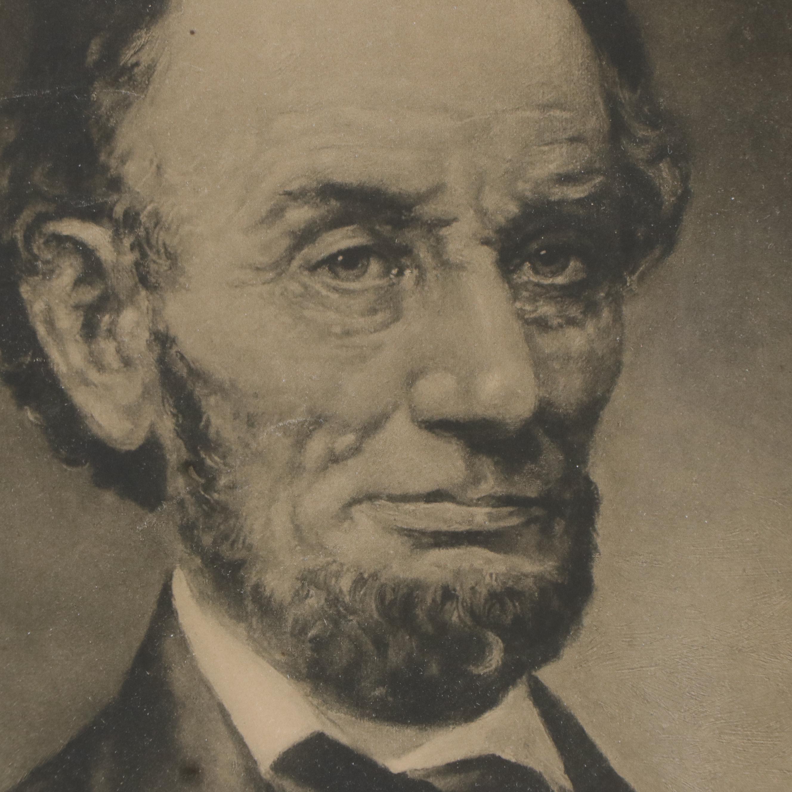 Photogravure Portraits of Abraham Lincoln and George Washington
