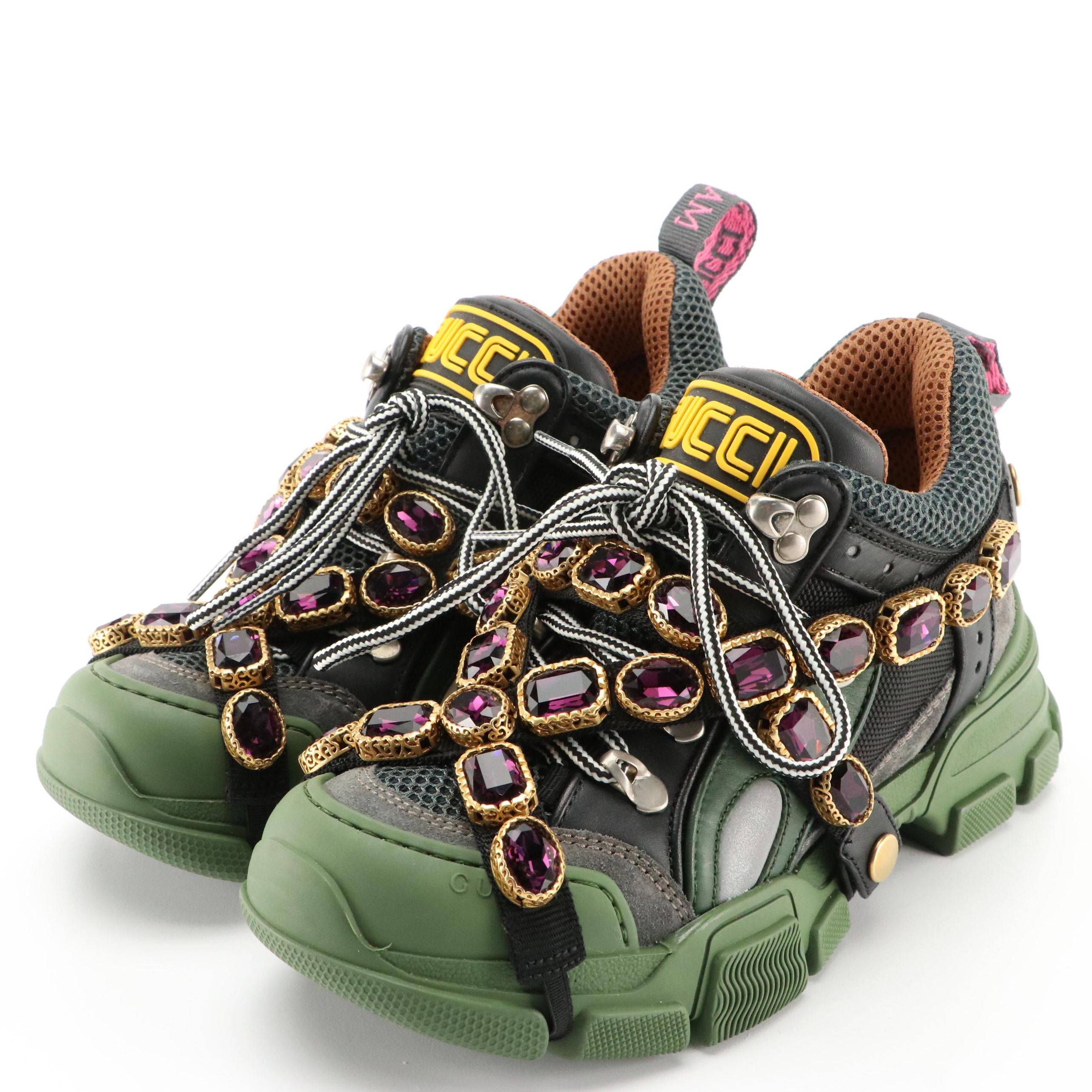 Gucci Embellished Studded Accents Chunky Sneakers