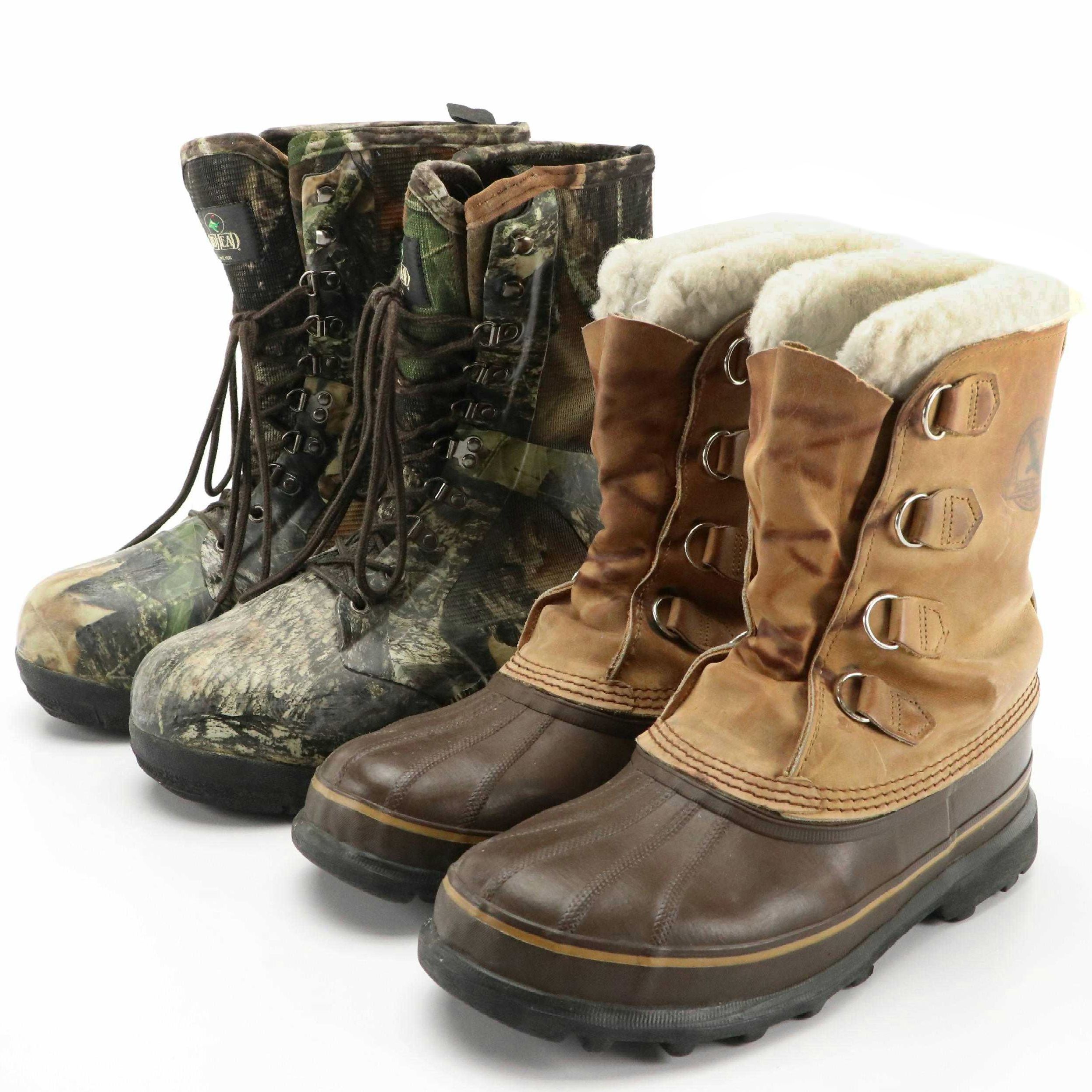 Men's RedHead Camo Hunting Boots and Sorel Eddie Bauer Duck Boots