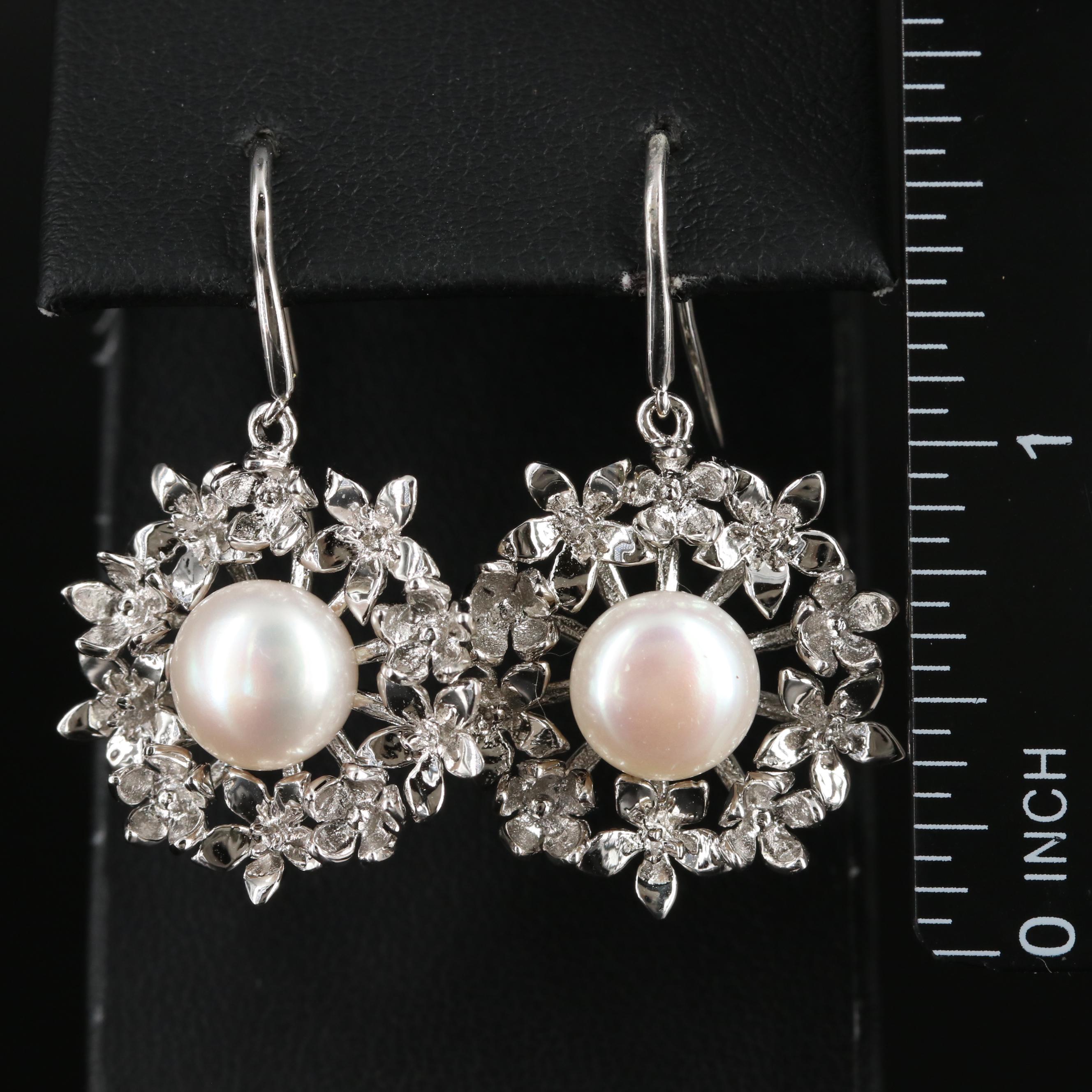Sterling Pearl Earrings