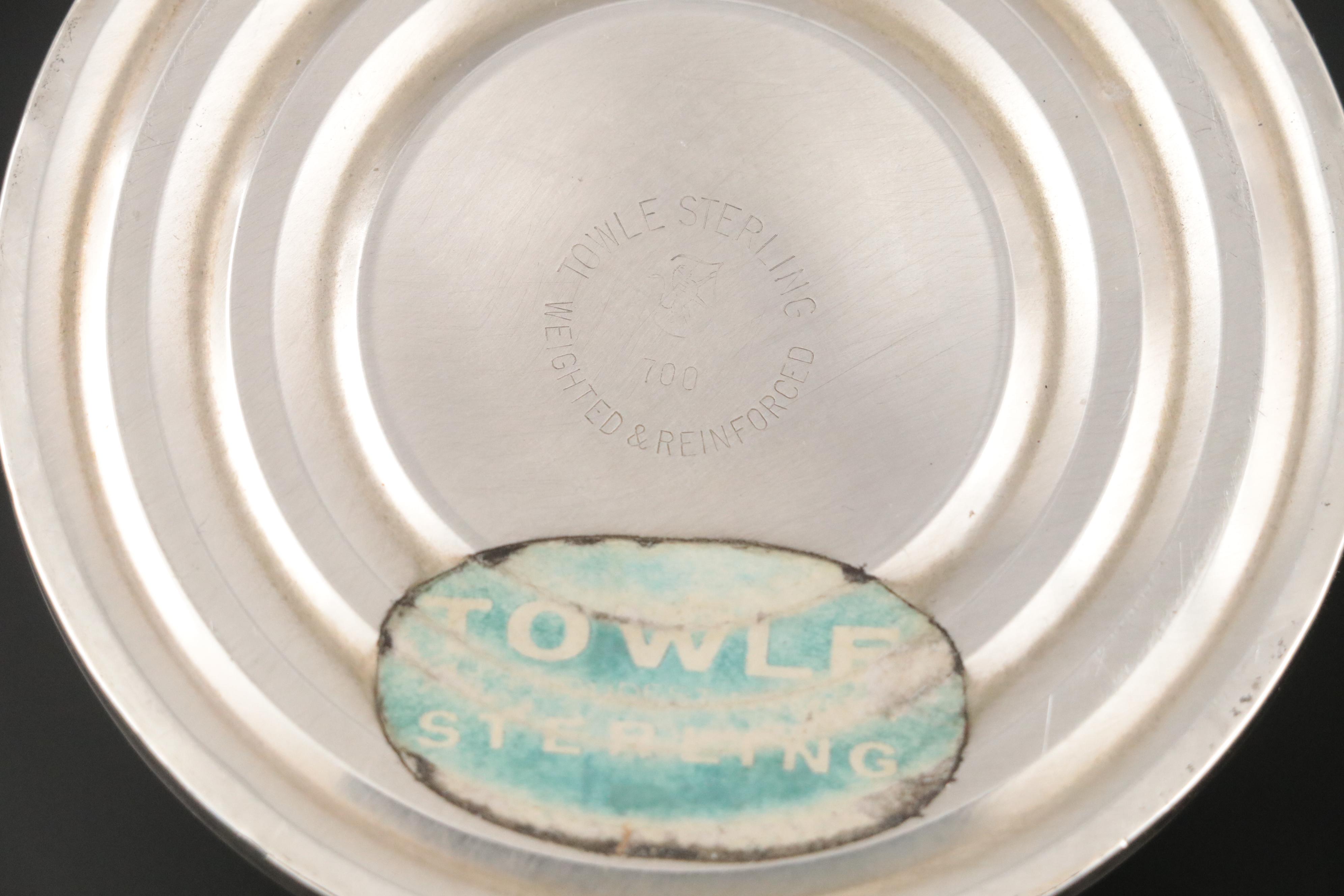 Towle Sterling Silver Candlesticks with Silver Plate Table Accessories