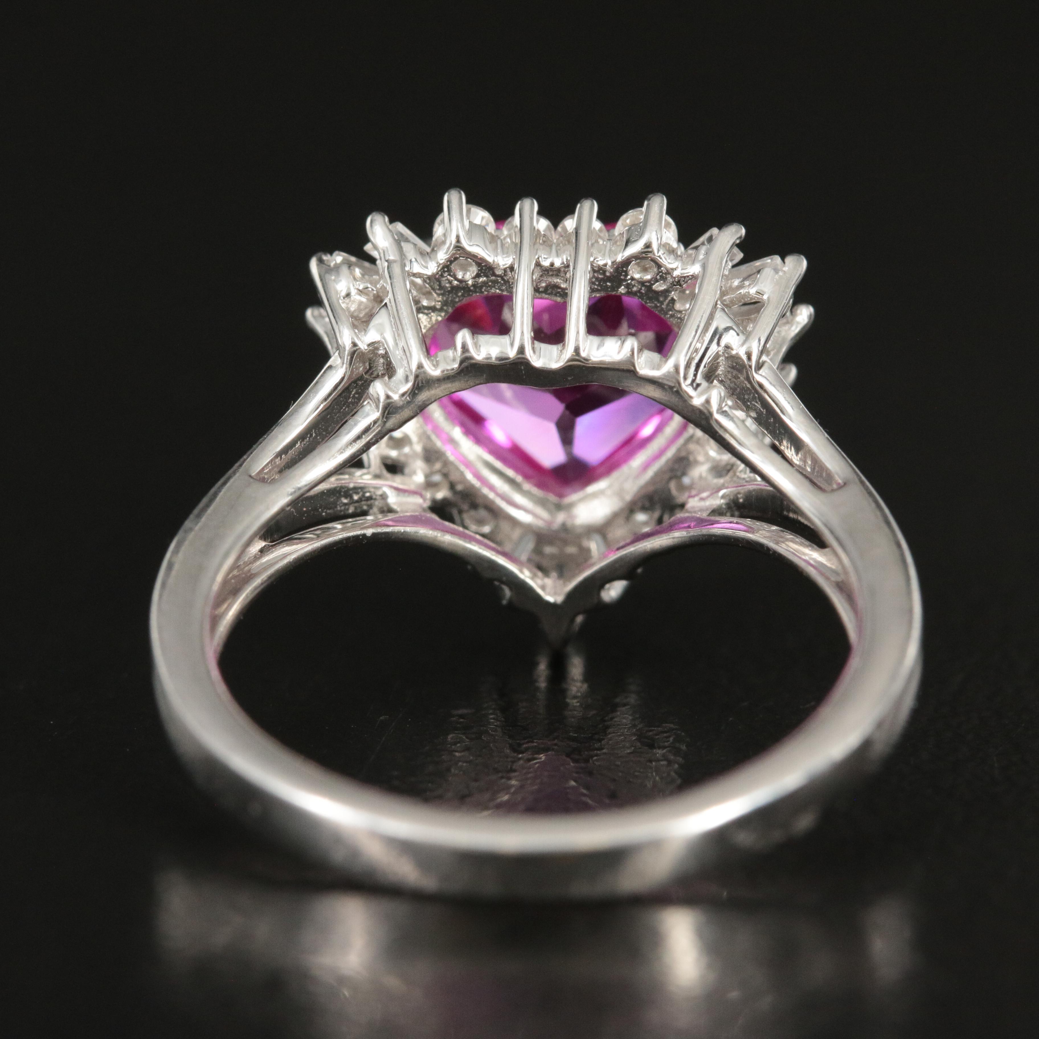 Sterling Ruby and Sapphire Heart Ring