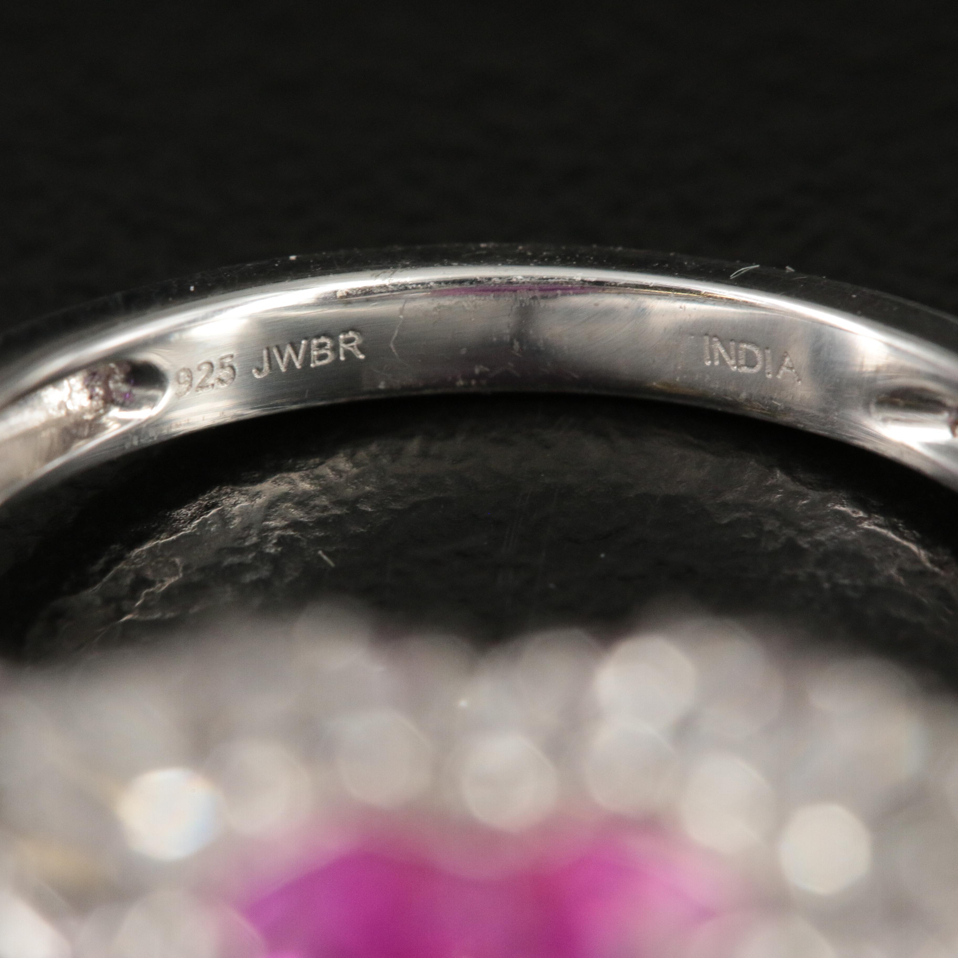 Sterling Ruby and Sapphire Heart Ring