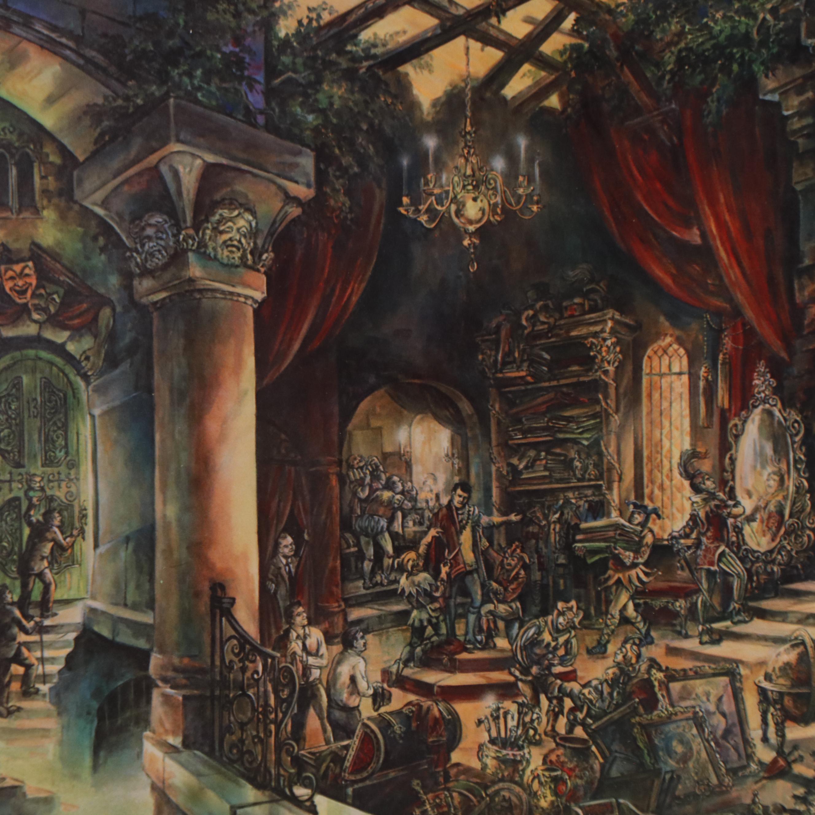 Cal Winebrenner Offset Lithograph "Beyond the Green Door"