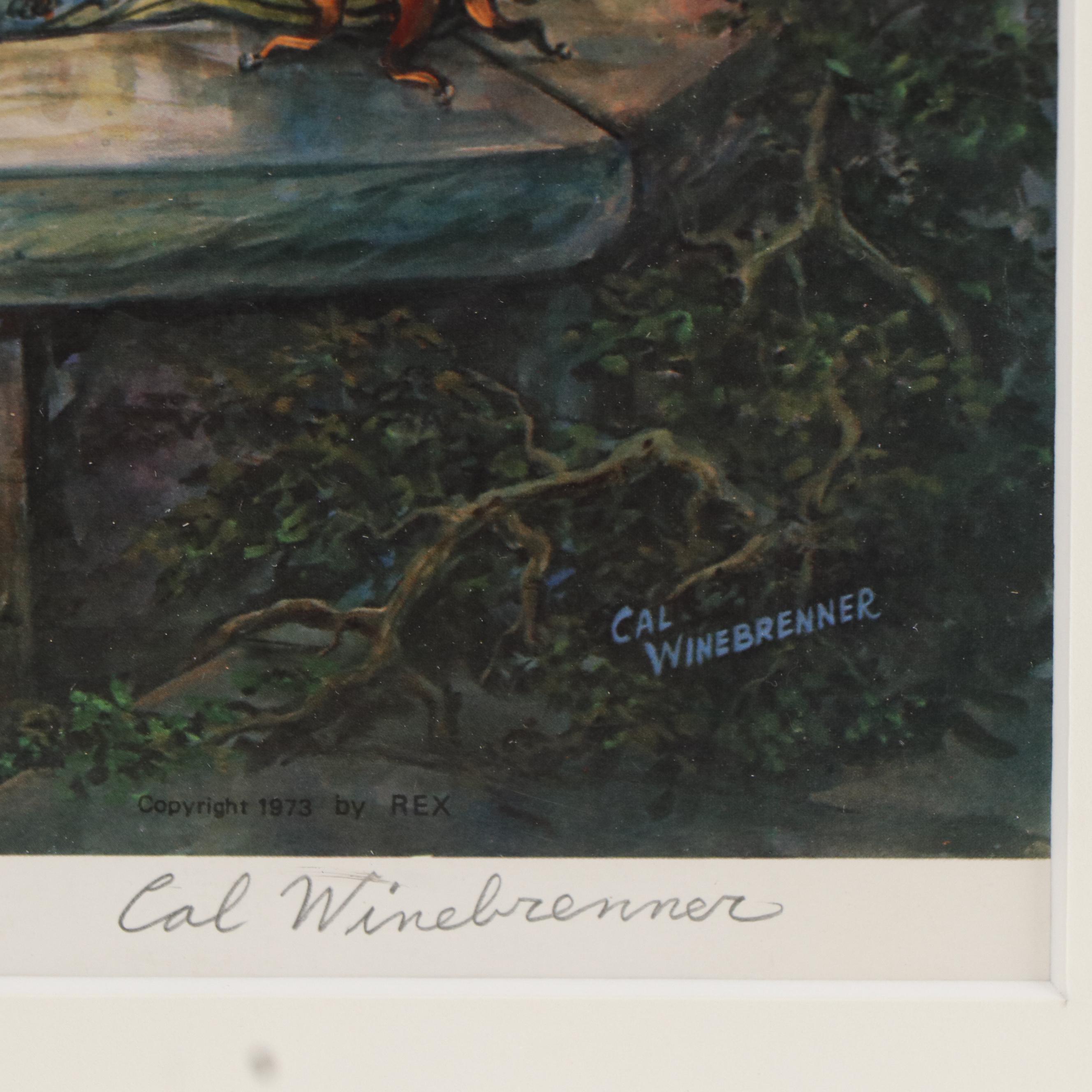 Cal Winebrenner Offset Lithograph "Beyond the Green Door"