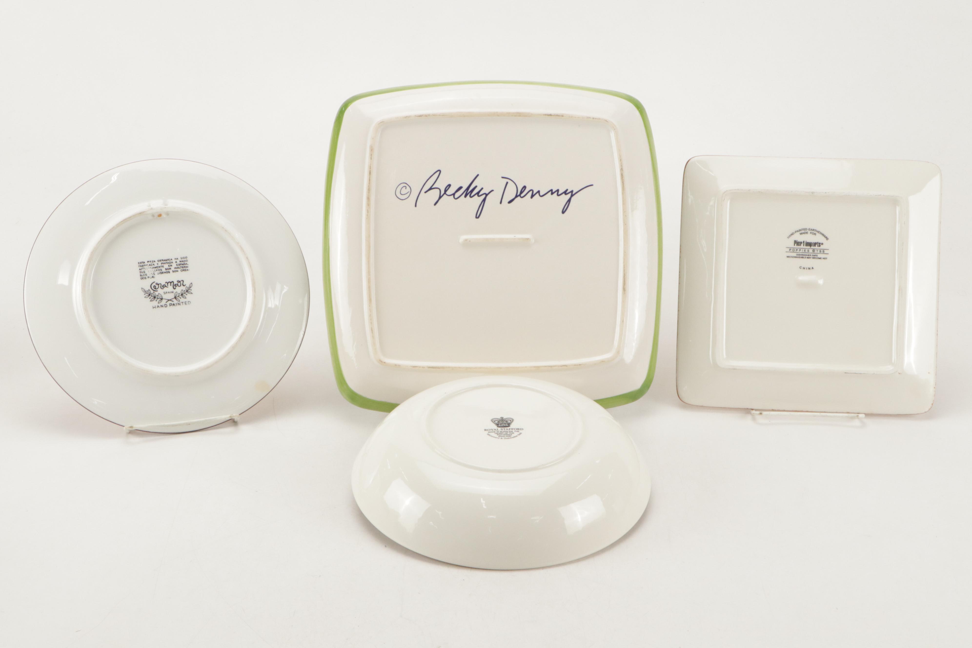 Fitz & Floyd "In Bloom" Serving Tray, Ganze "Bella Casa" Olive Dish, and More